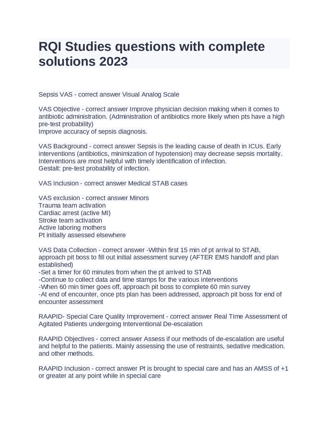 RQI Studies questions with complete solutions 2023 updated | Exams ...
