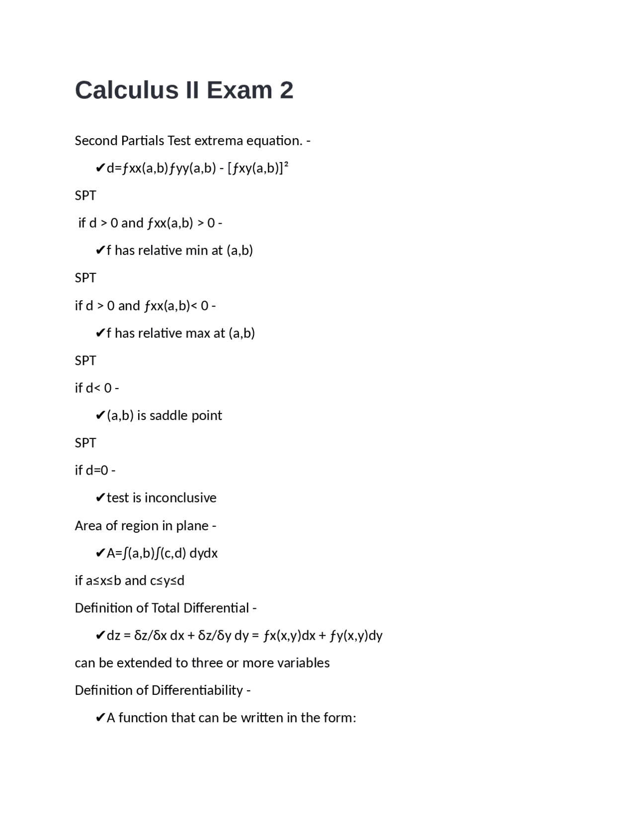 Calculus II Exam 2 Calculus II Exam 2 | Exams Calculus | Docsity