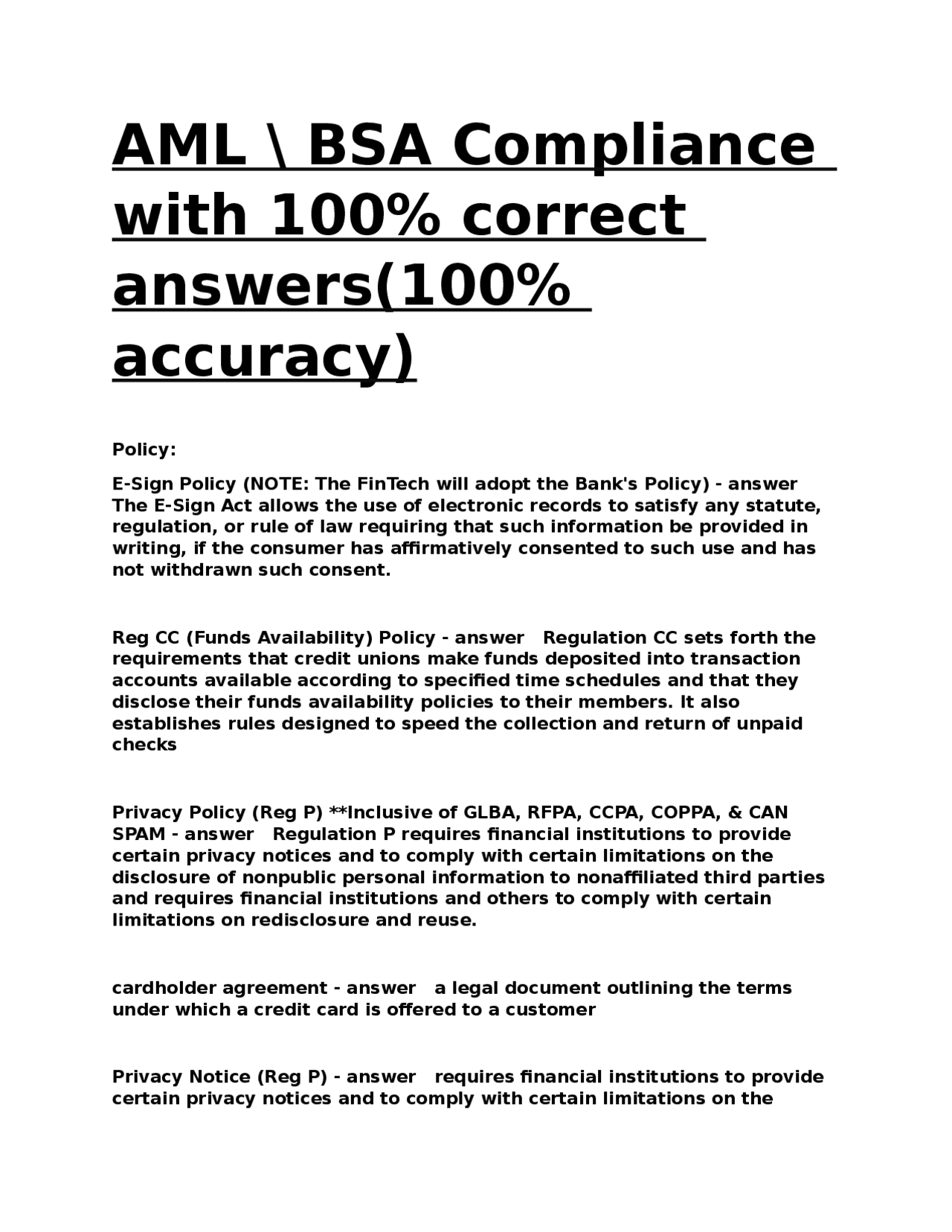 AML & BSA Compliance Training: Key Policies and Procedures | Exams ...