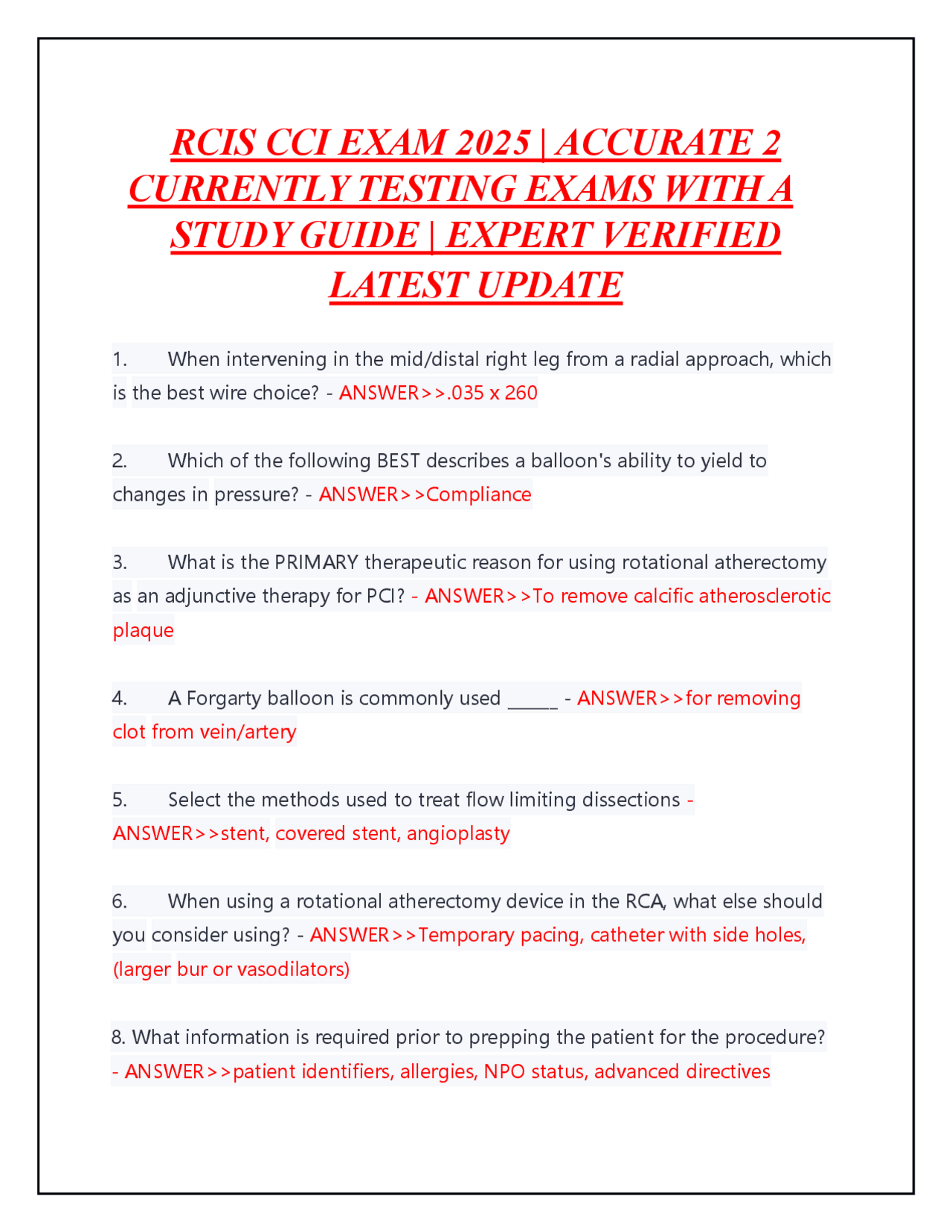 RCIS CCI Exam 2025: Study Guide and Practice Questions | Exams Nursing ...
