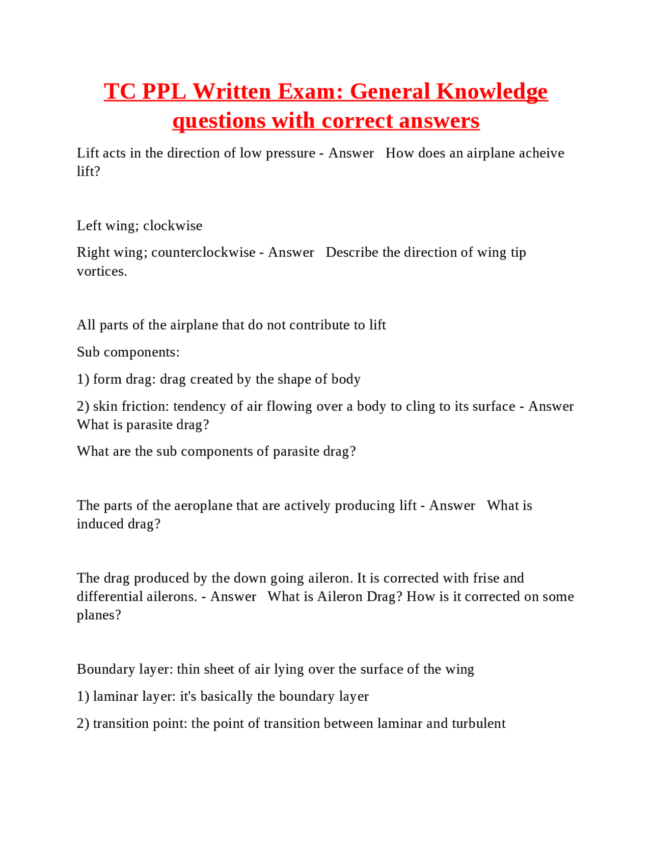 TC PPL Written Exam: General Knowledge Questions and Answers | Exams ...