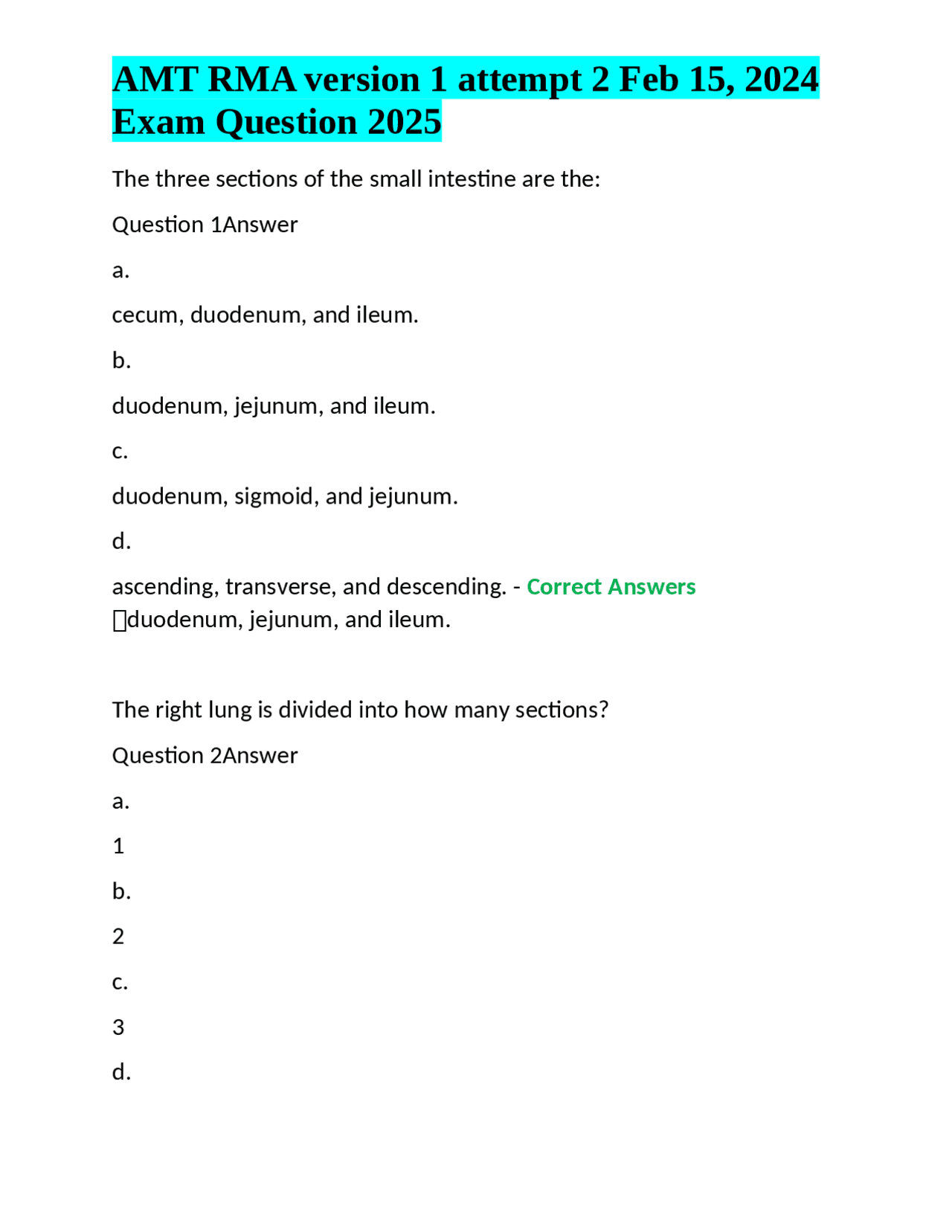 Anatomy and Physiology Exam Questions: Multiple Choice Quiz for Medical ...