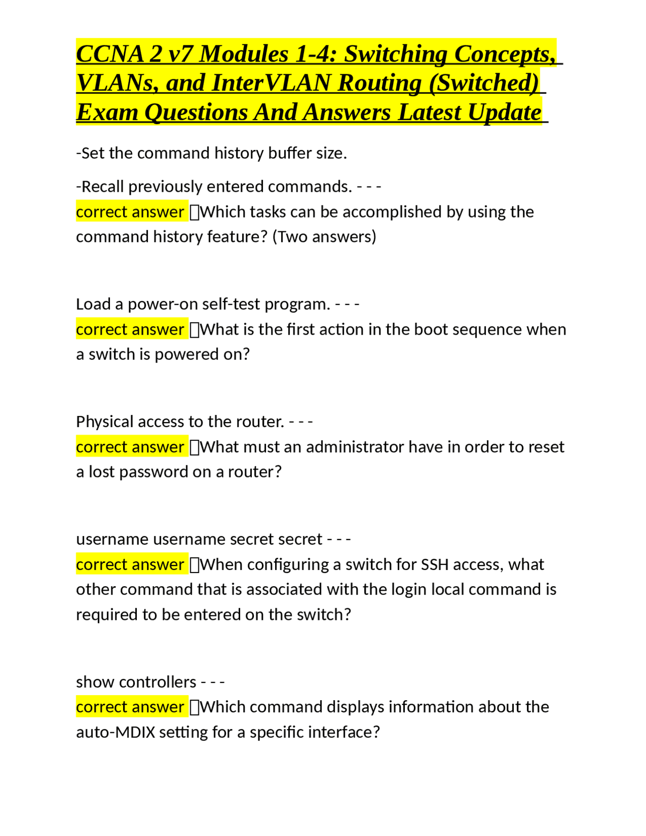 CCNA 2 v7 Modules 1-4: Switching, VLANs, and InterVLAN Routing Exam ...