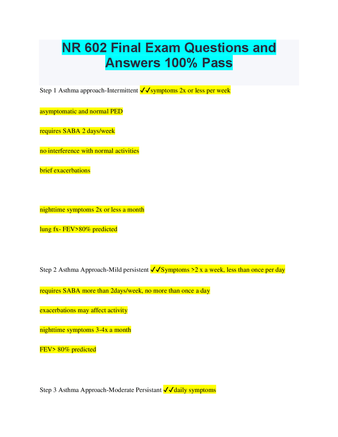 NR 602 Final Exam Questions and Answers: A Comprehensive Guide to ...