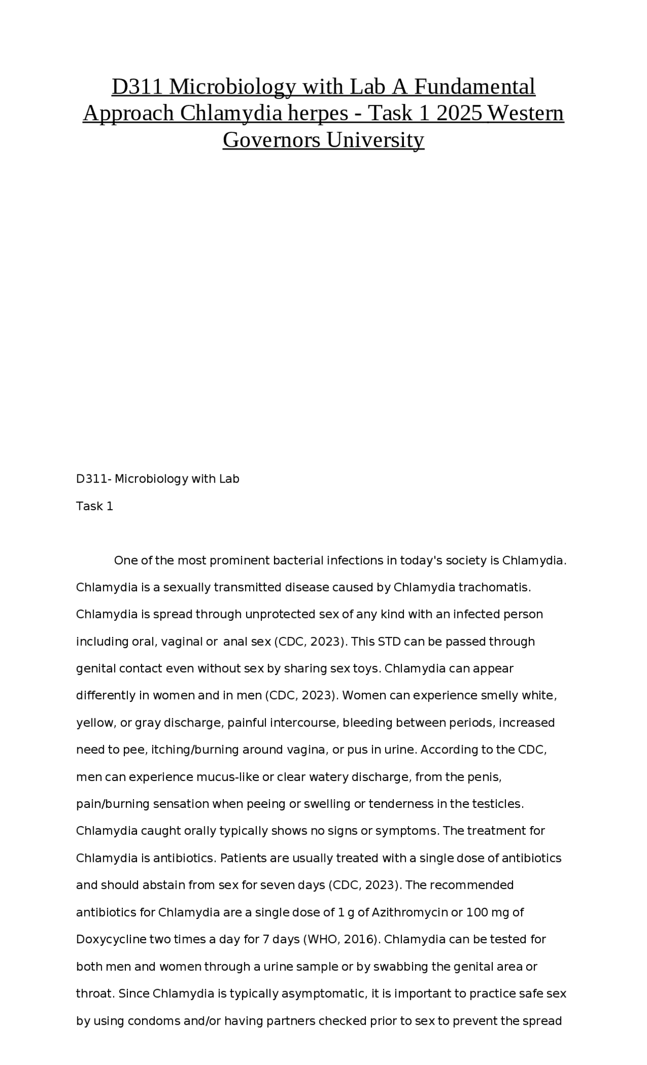 D311 Microbiology with Lab A Fundamental Approach Chlamydia herpes ...
