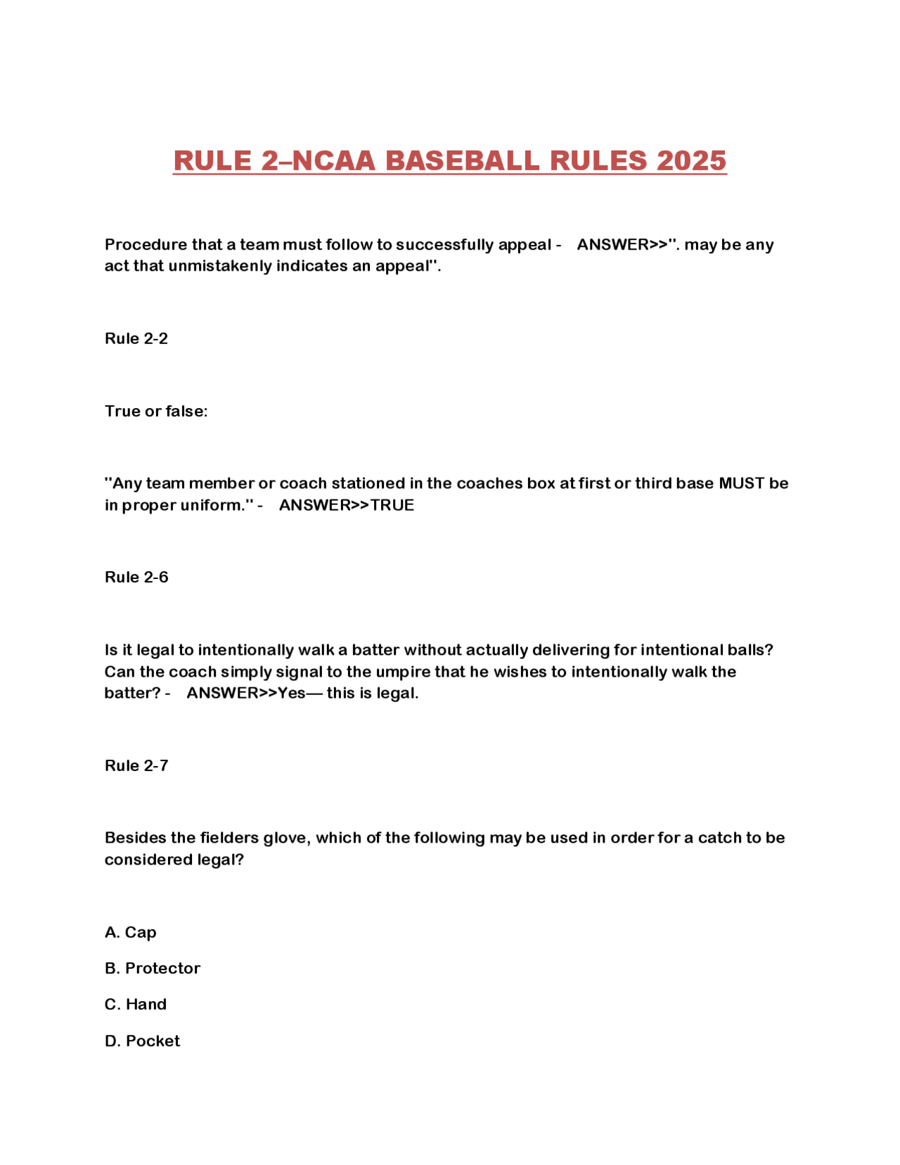 NCAA Baseball Rules 2025: A Guide to Key Rules and Regulations | Exams ...