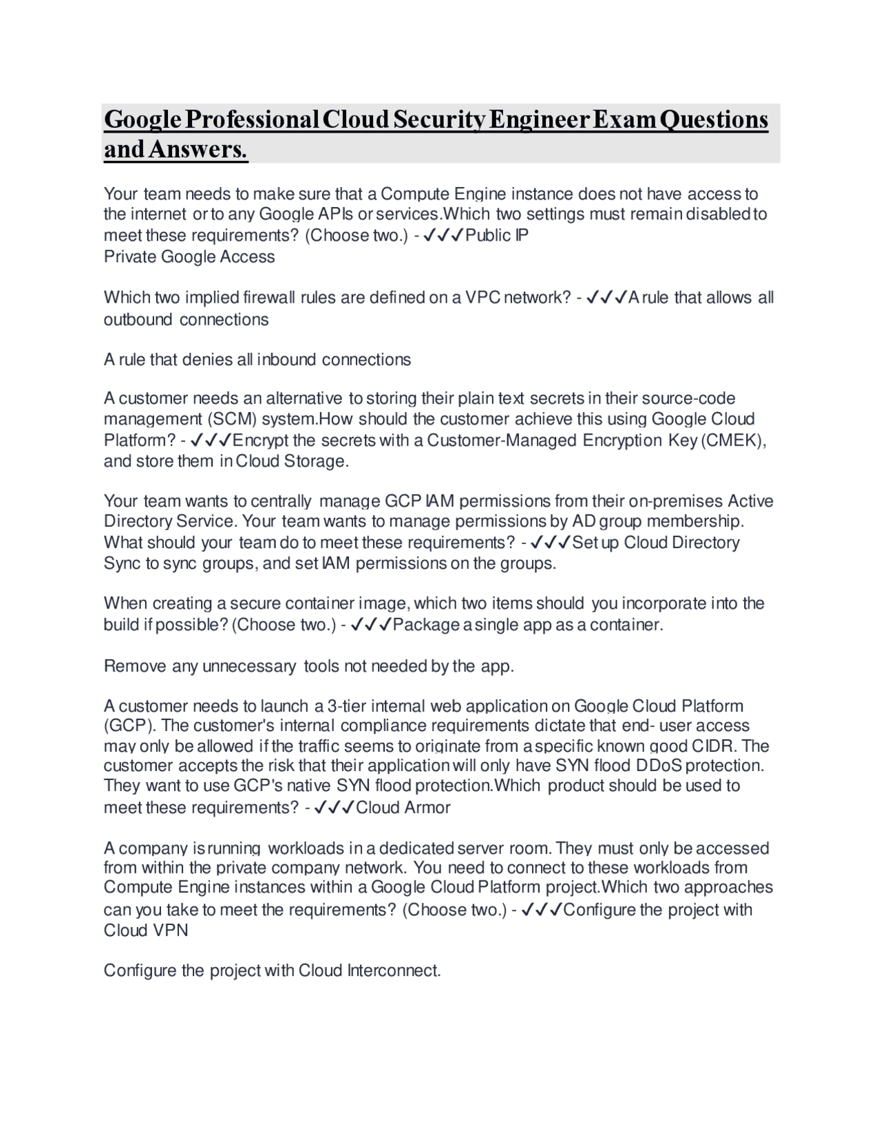 Google Professional Cloud Security Engineer Exam Questions and Answers ...
