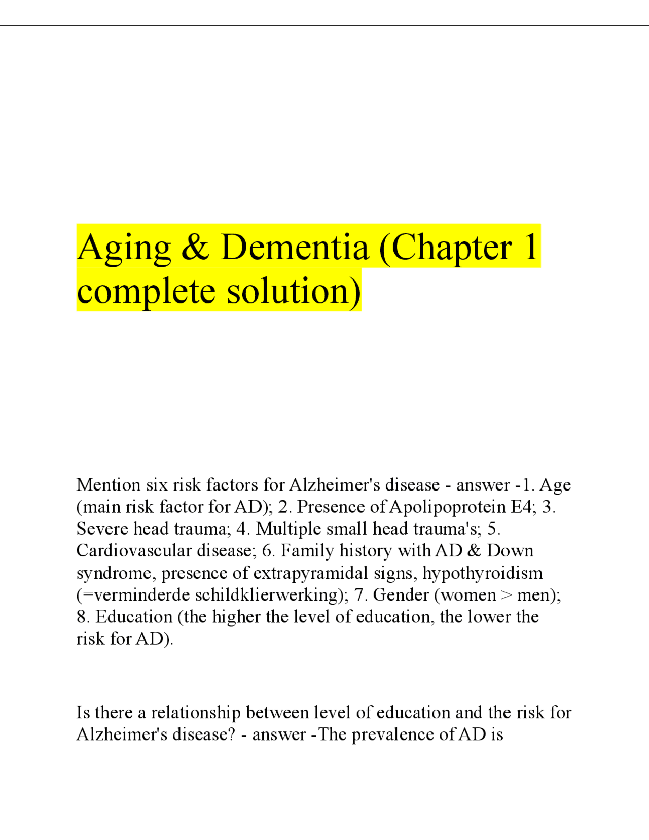 Aging & Dementia: A Comprehensive Guide to Understanding the Brain's ...