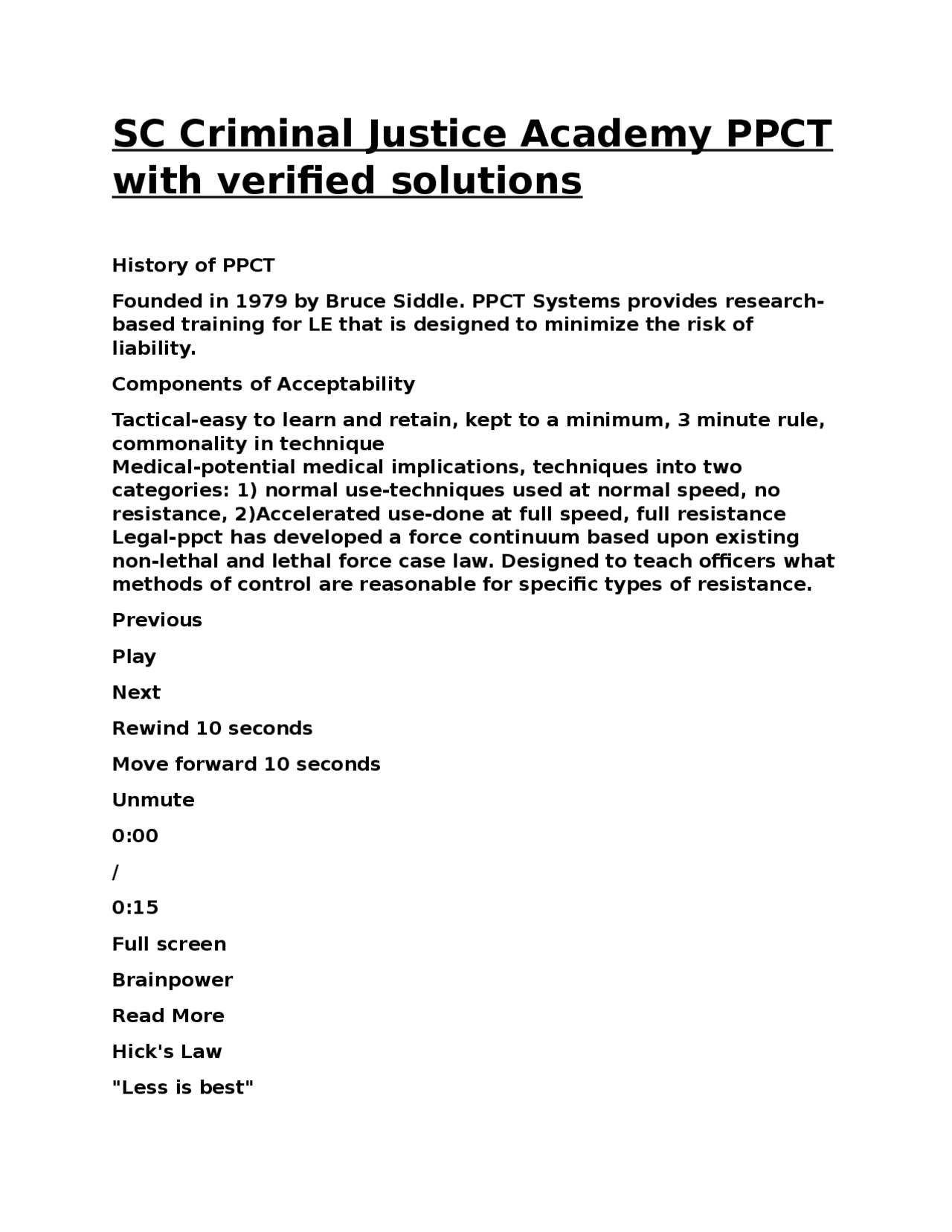 SC Criminal Justice Academy PPCT: Training and Techniques for Law ...