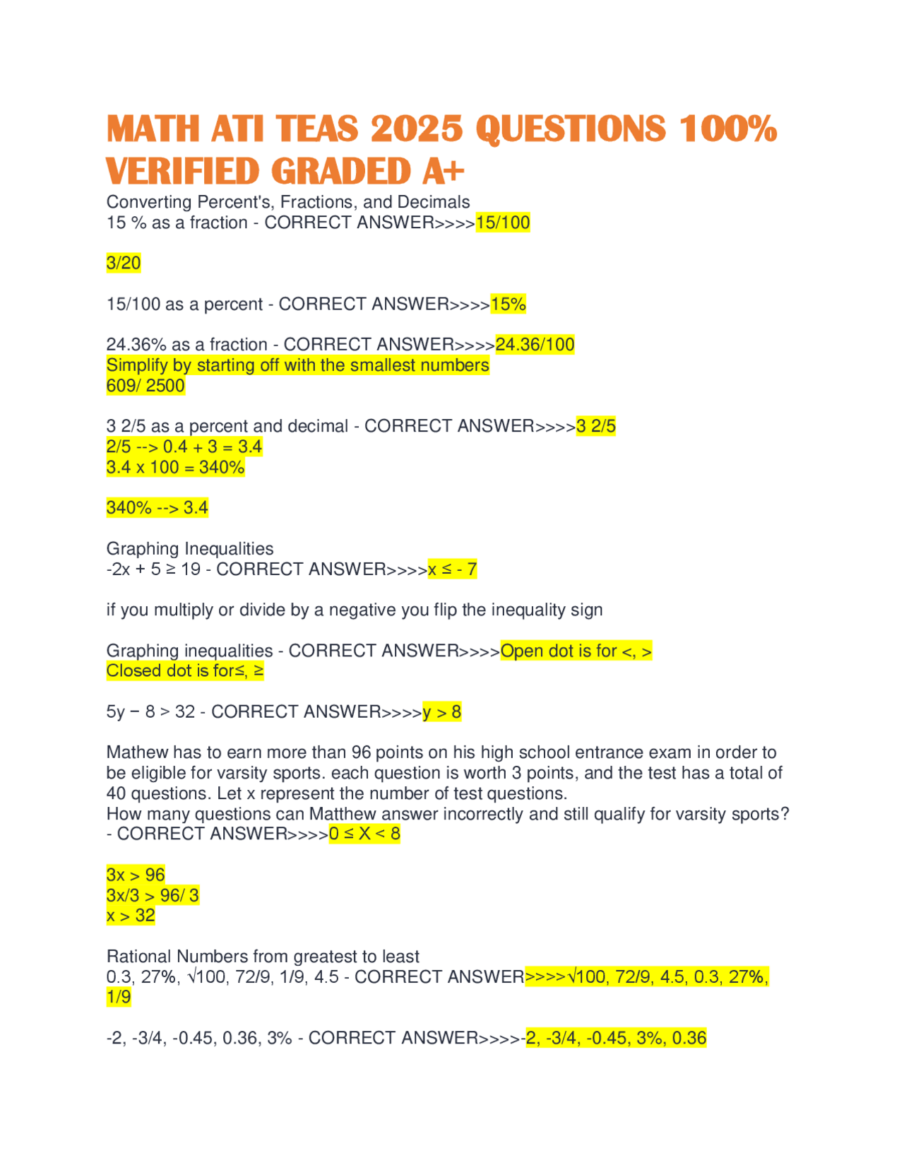 Math Practice Questions for Standardized Tests | Exams Mathematics ...
