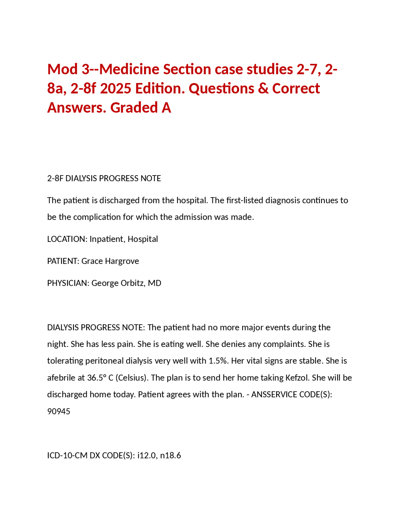 Mod 3--Medicine Section case studies 2-7, 2-8a, 2-8f 2025 Edition ...
