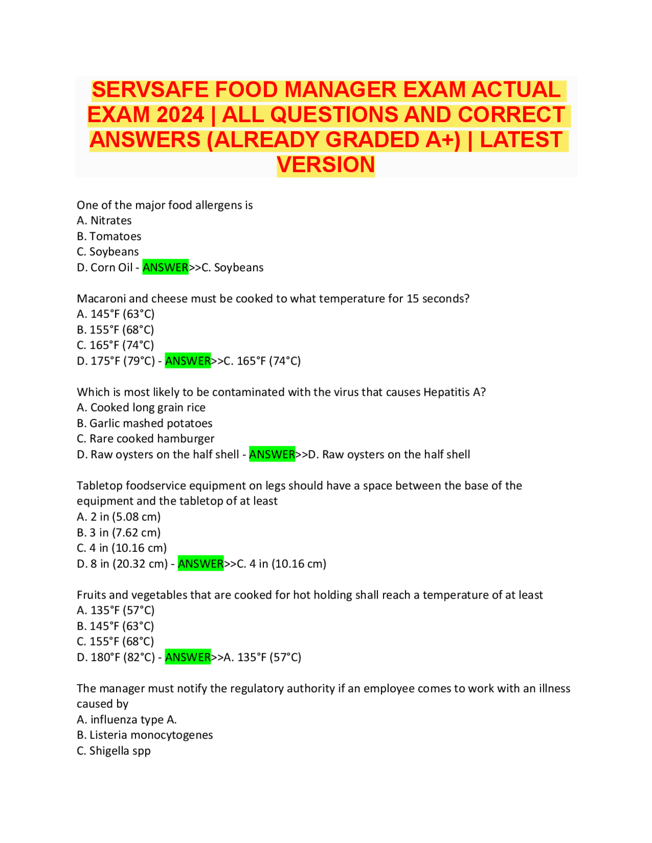 a food handler may chew tobacco in servsafe SERVSAFE Food Manager Exam Questions and Answers | Exams Food science
