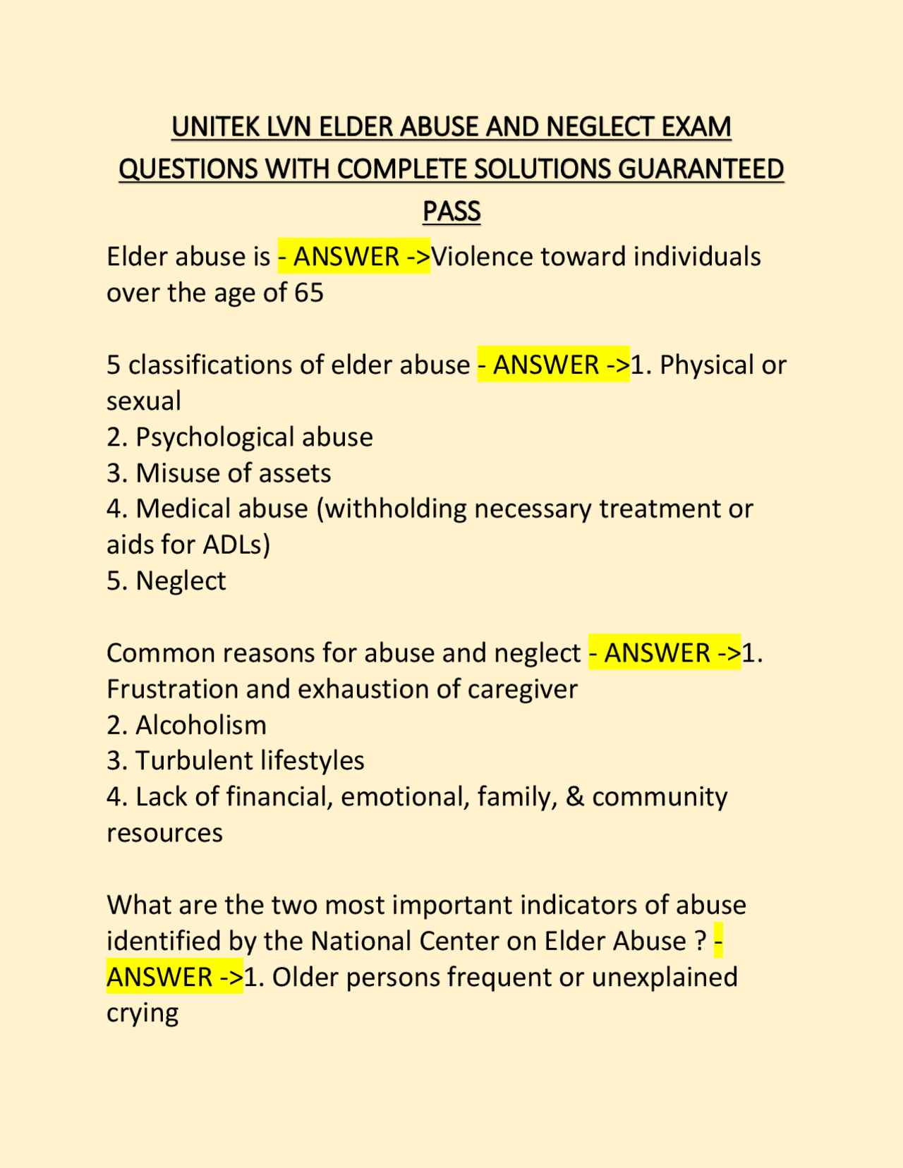 Elder Abuse and Neglect: A Comprehensive Guide for Nurses | Exams Elder ...