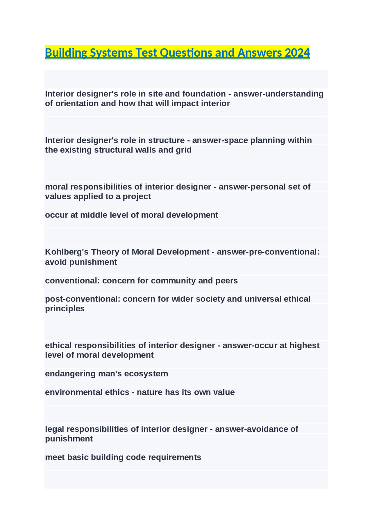 Building Systems Test Questions and Answers: A Comprehensive Guide for ...