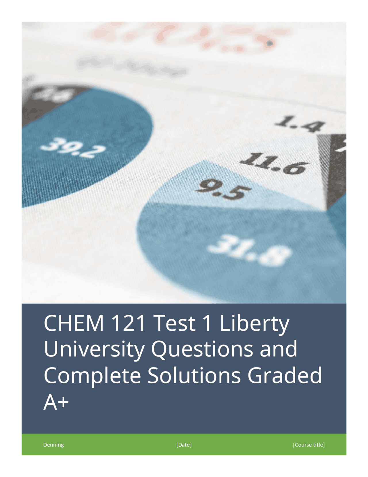 CHEM 121 Test 1 Liberty University Questions and Complete Solutions ...