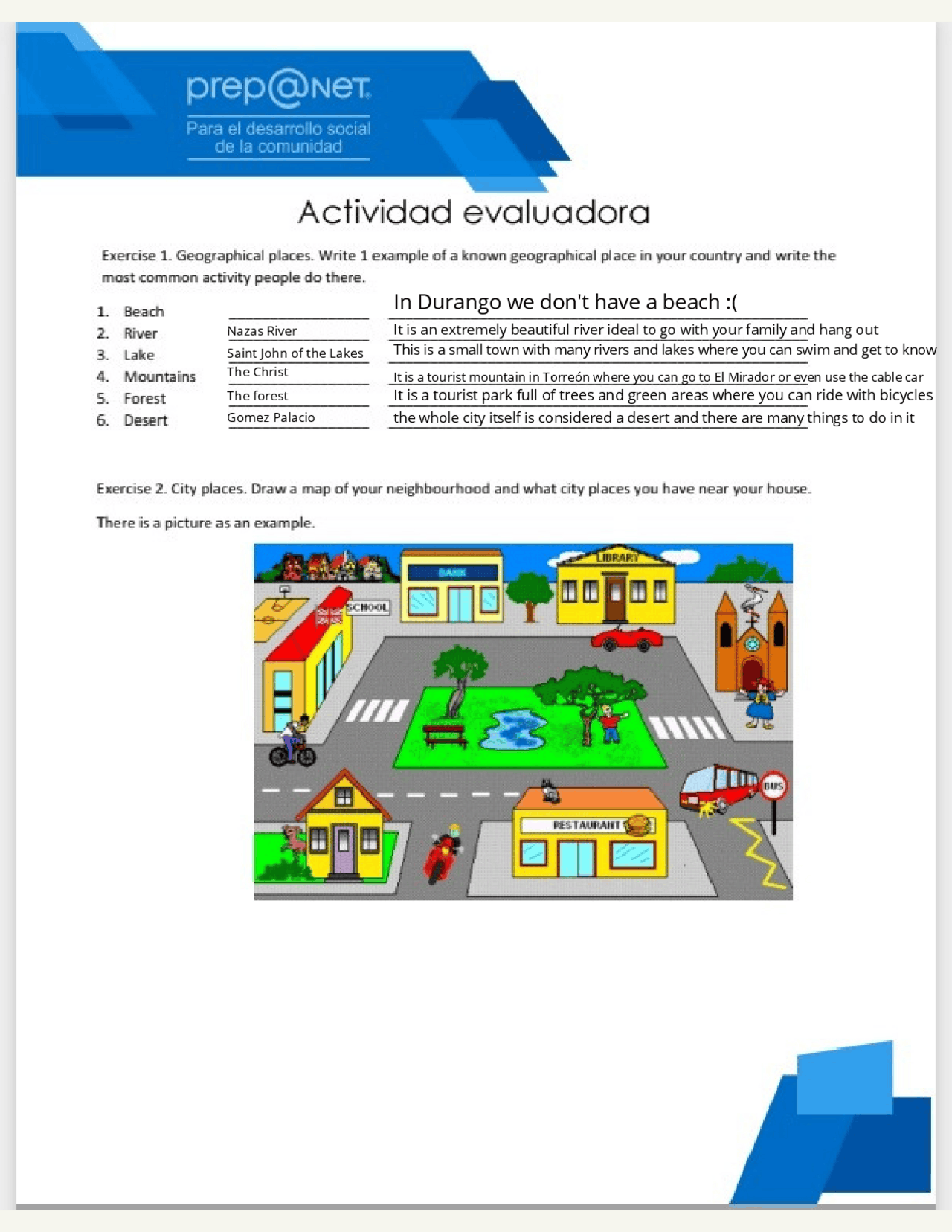 actividad evaluable semana 1 ingles ii | Exercises History | Docsity