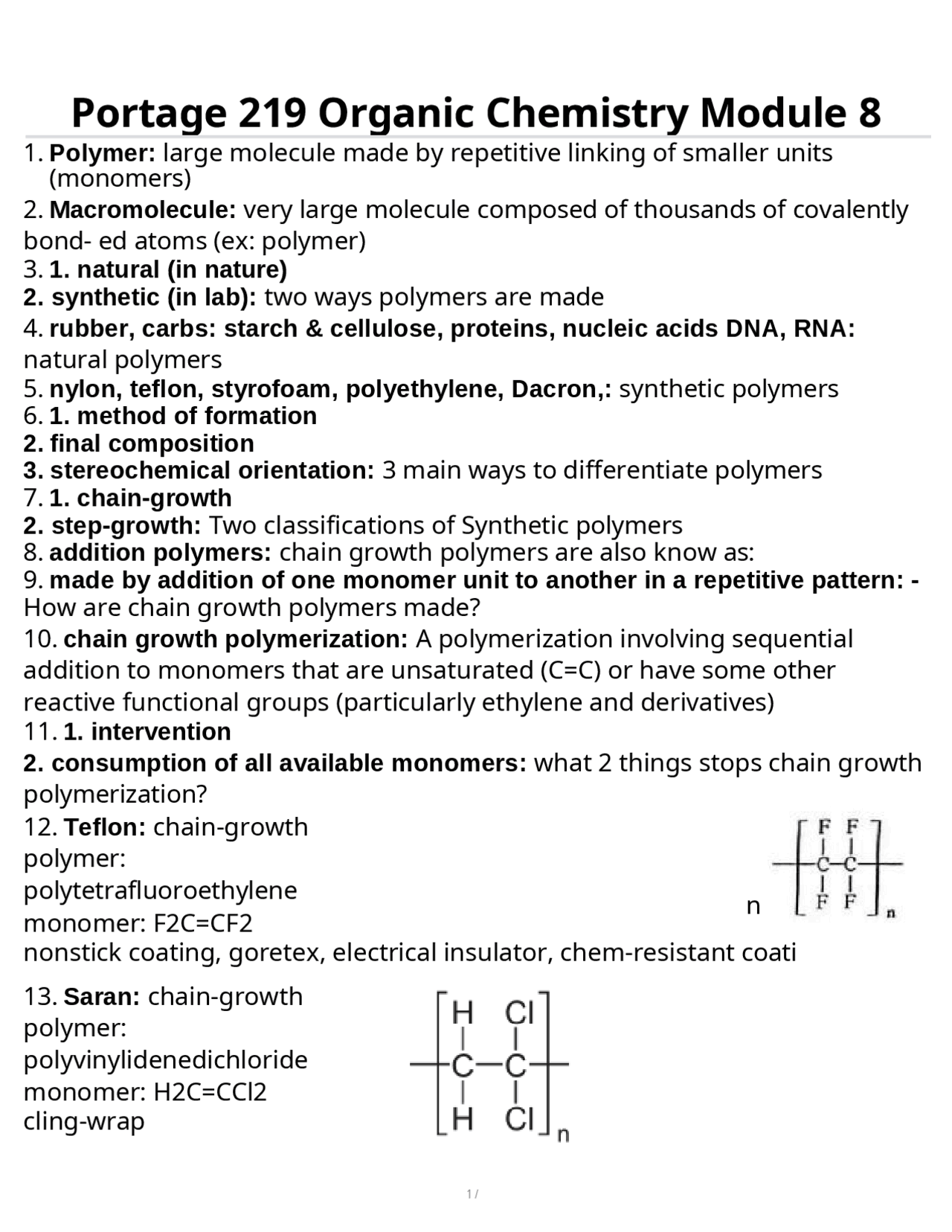 Portage 219 Organic Chemistry Module 8 | Study Guides, Projects ...