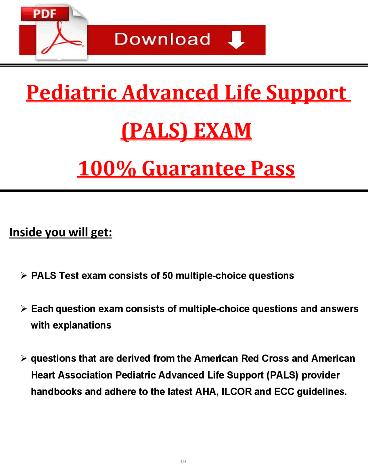 PALS Final Exam (Latest 2025 / 2026): Most Comprehensive to Pass the ...