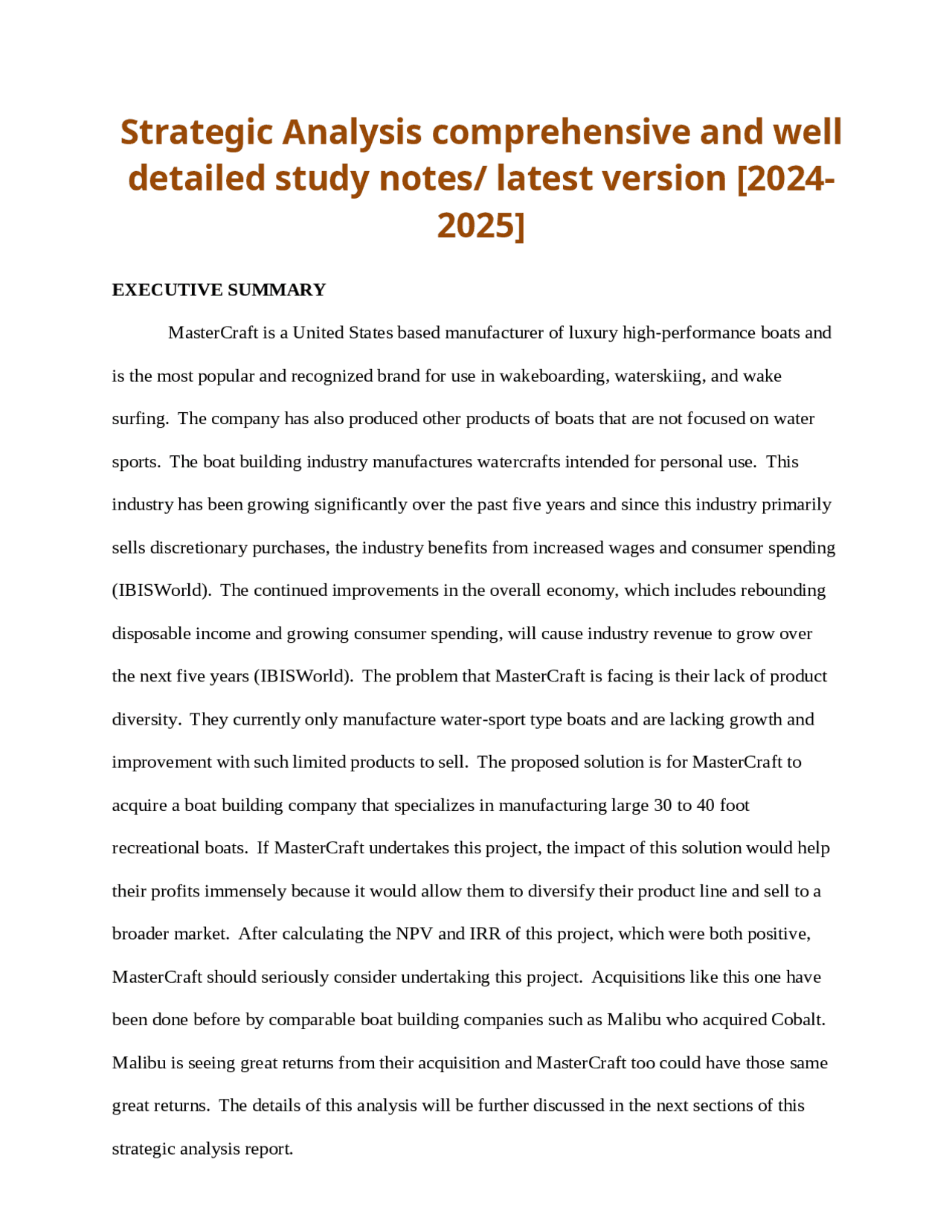Strategic Analysis comprehensive and well detailed study notes/ latest ...