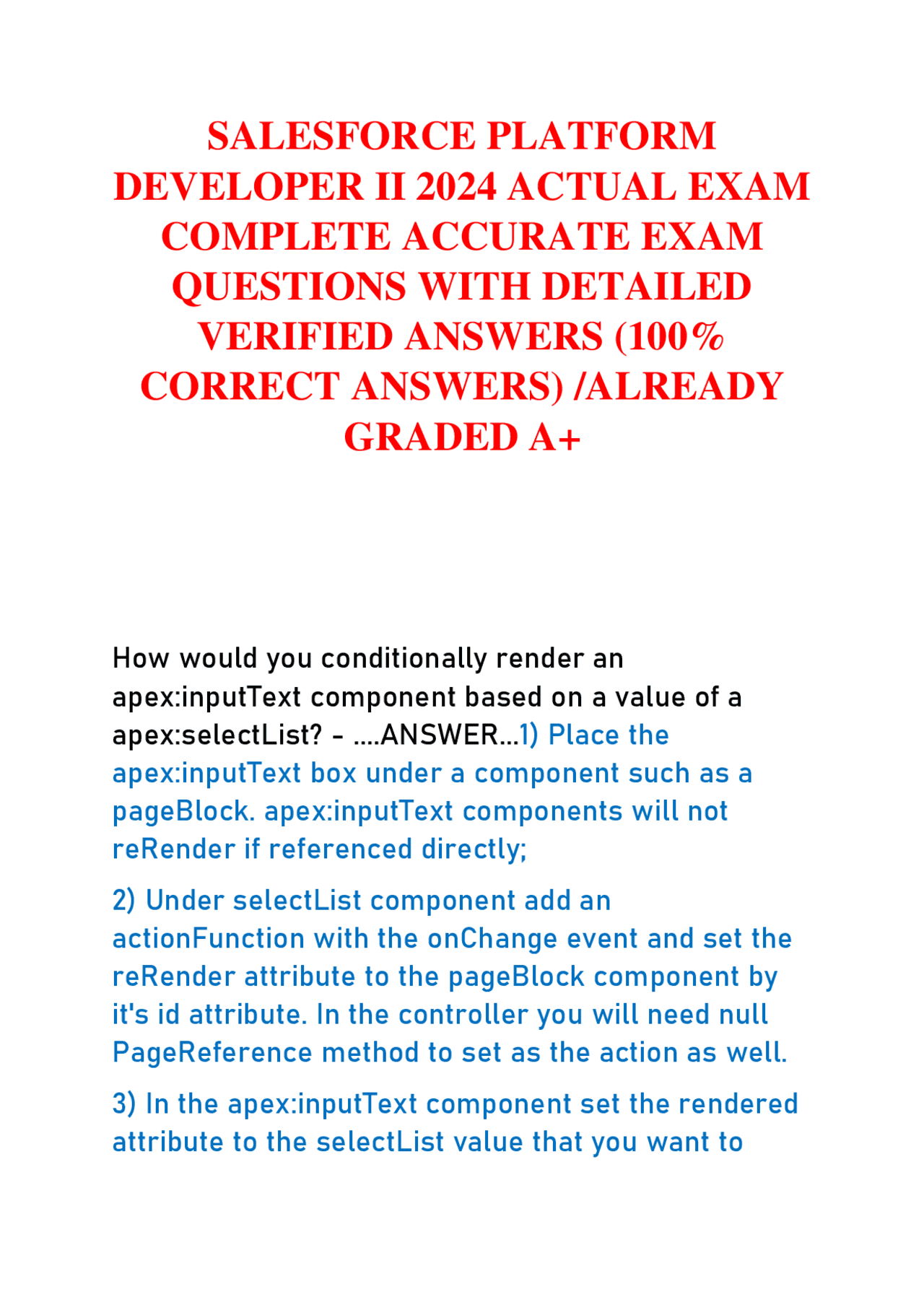Salesforce Platform Developer II Exam Questions and Answers | Exams ...