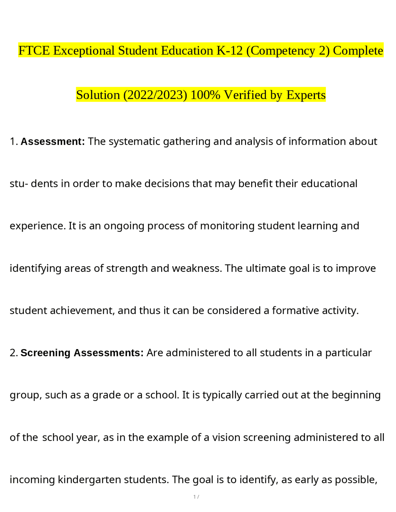 Assessment in Exceptional Student Education: A Guide for Educators ...