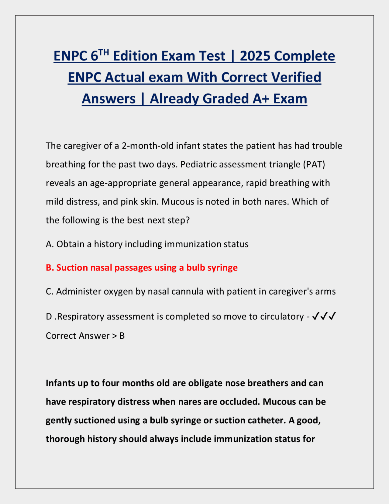 ENPC 6TH Edition Exam Test | 2025 Complete ENPC Actual exam With ...