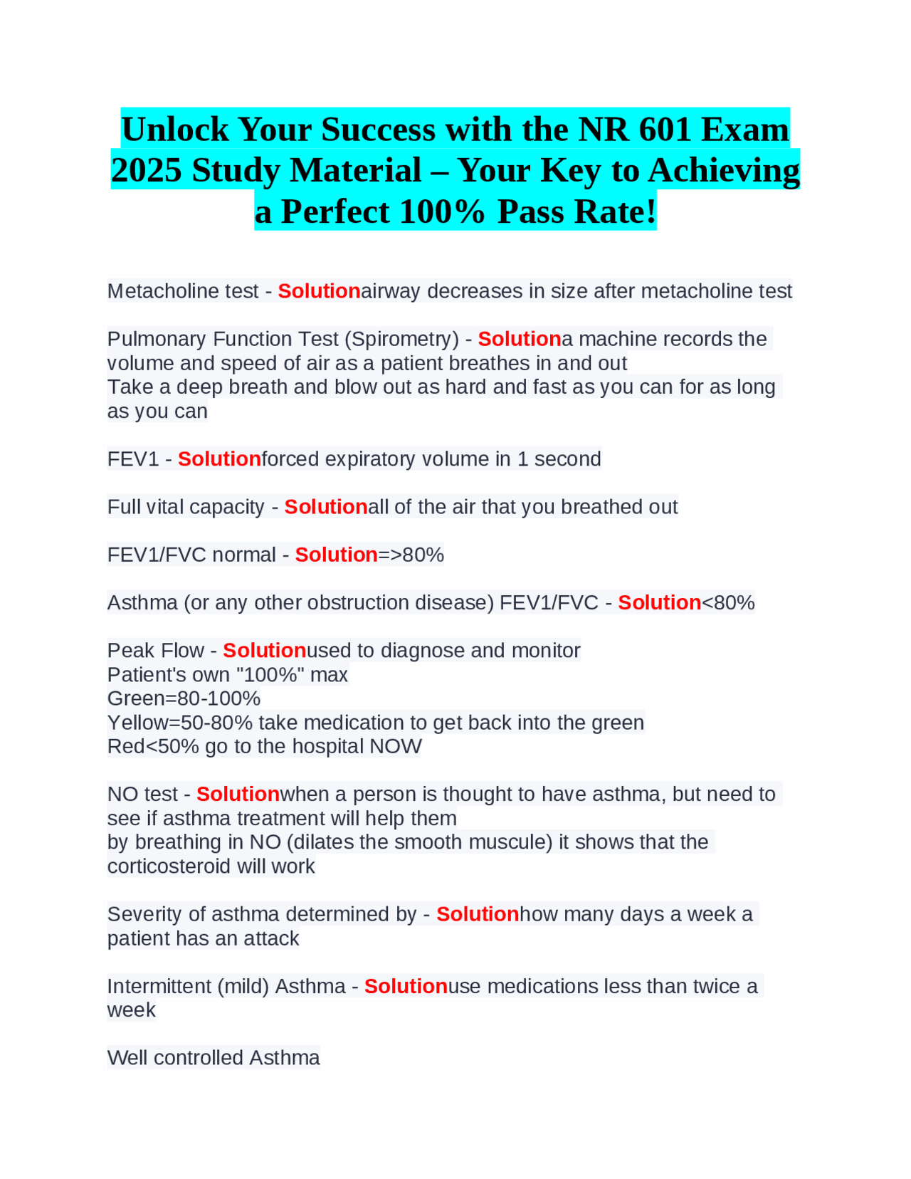 Unlock Your Success with the NR 601 Exam 2025 Study Material – Your Key ...