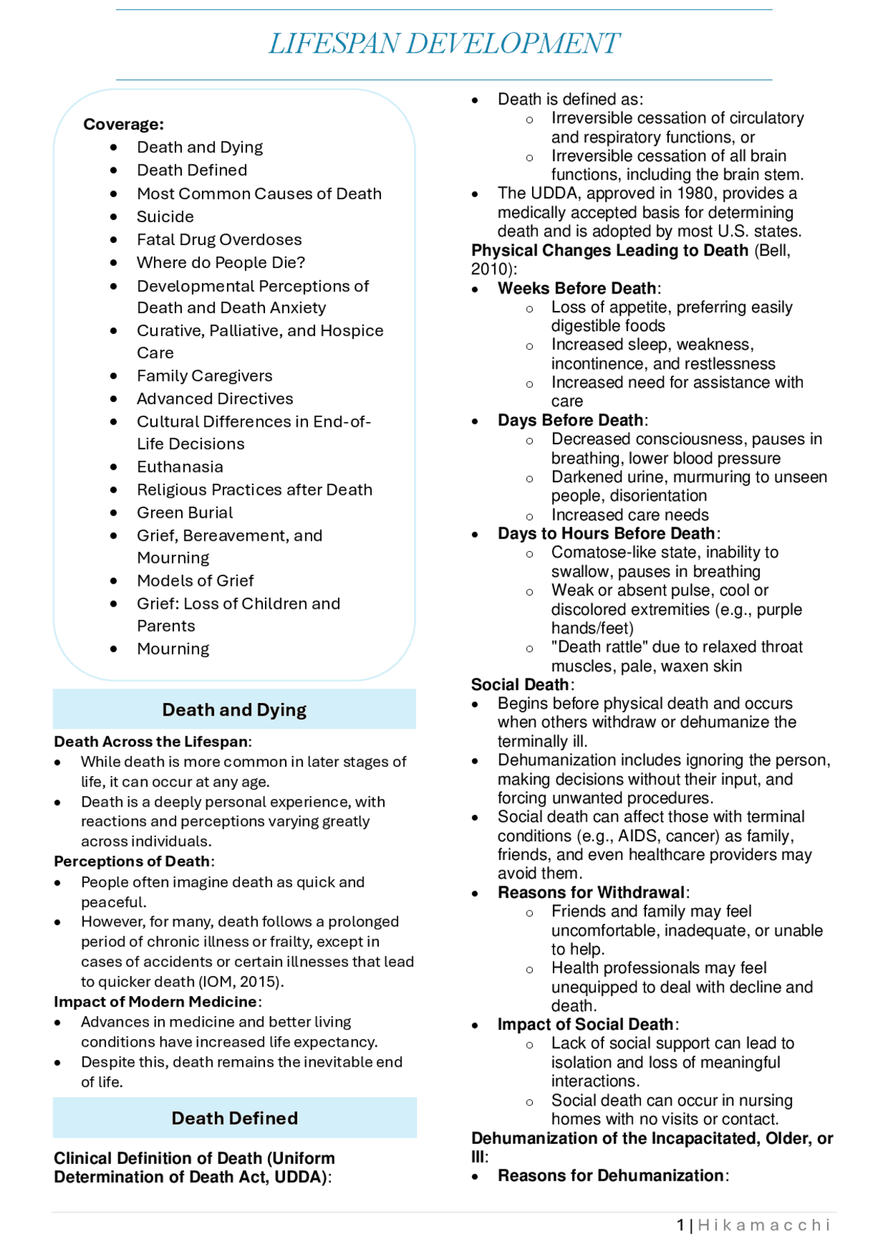 Death And Dying Midterm Notes | Stages of Dying and How to Cope With ...
