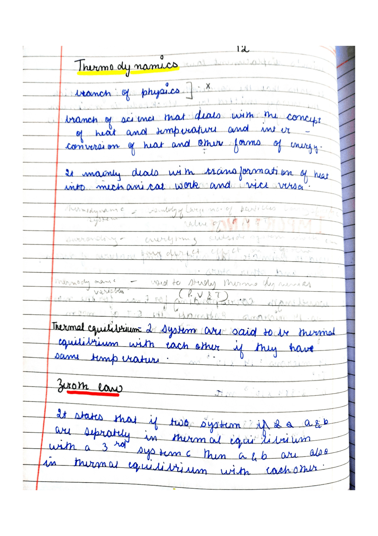 11 th class THERMODYNAMICS | Study notes Physics | Docsity