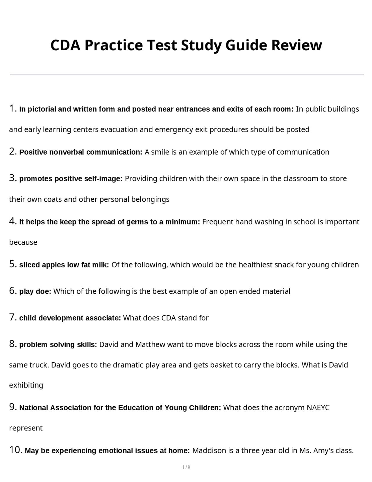 CDA Practice Test Study Guide Review | Study Guides, Projects, Research ...