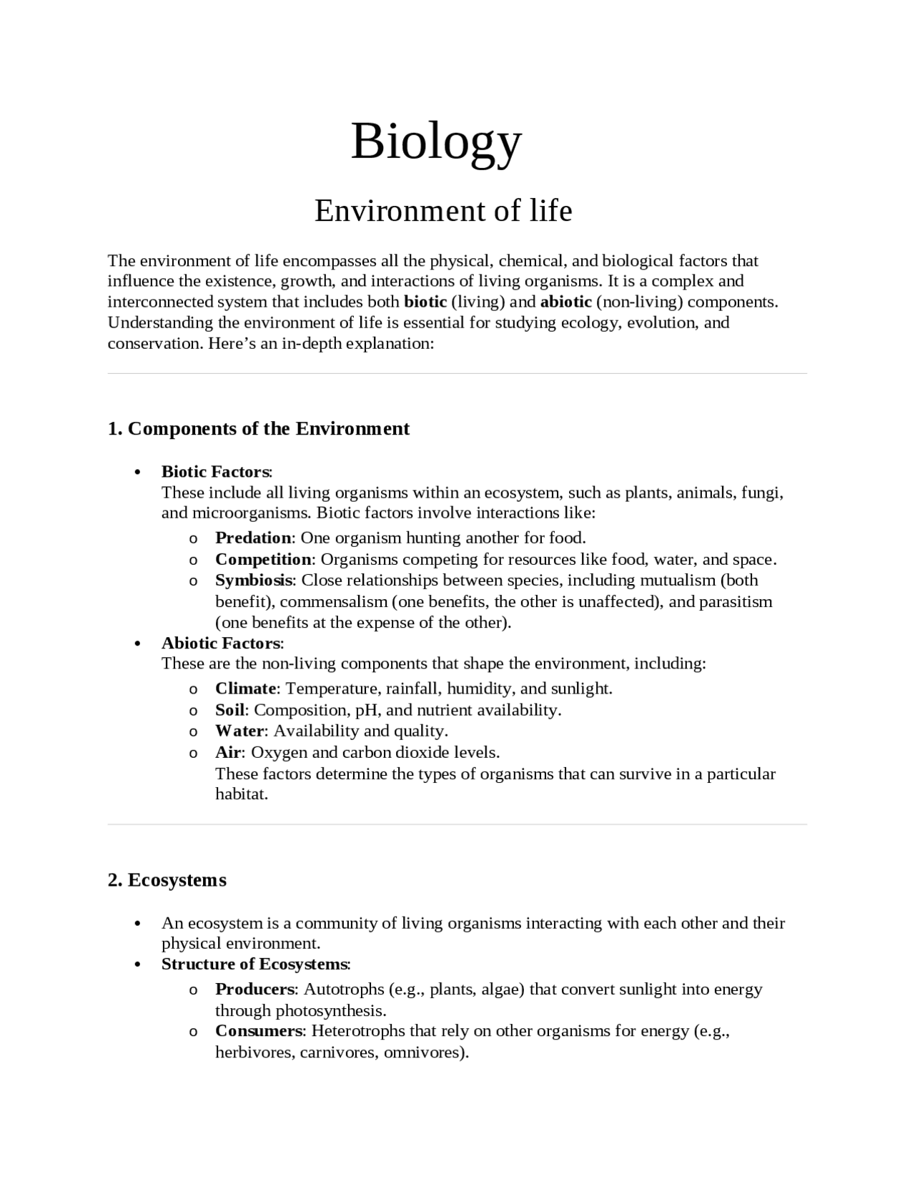 Environment of Life: A Comprehensive Guide to Ecology and Ecosystems ...