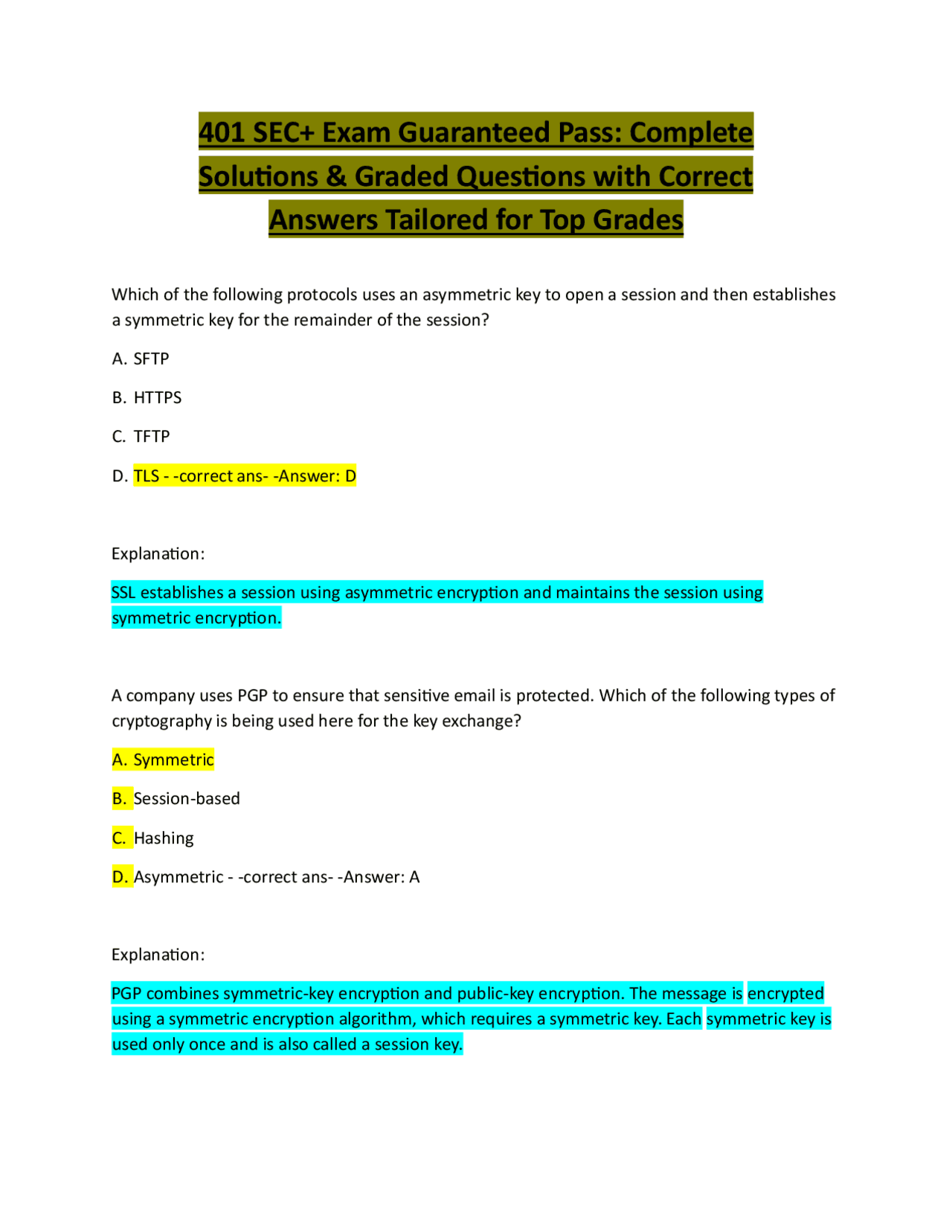SEC+ Exam Preparation: Cryptography, Access Control, and Security Best ...