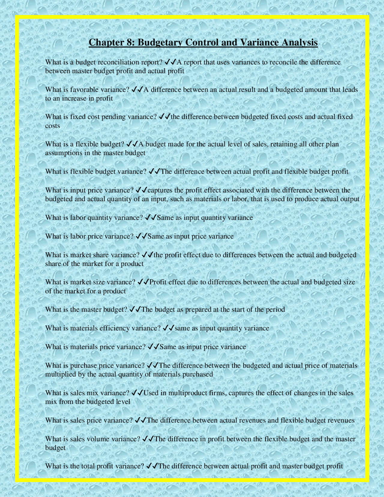Budgetary Control And Variance Analysis