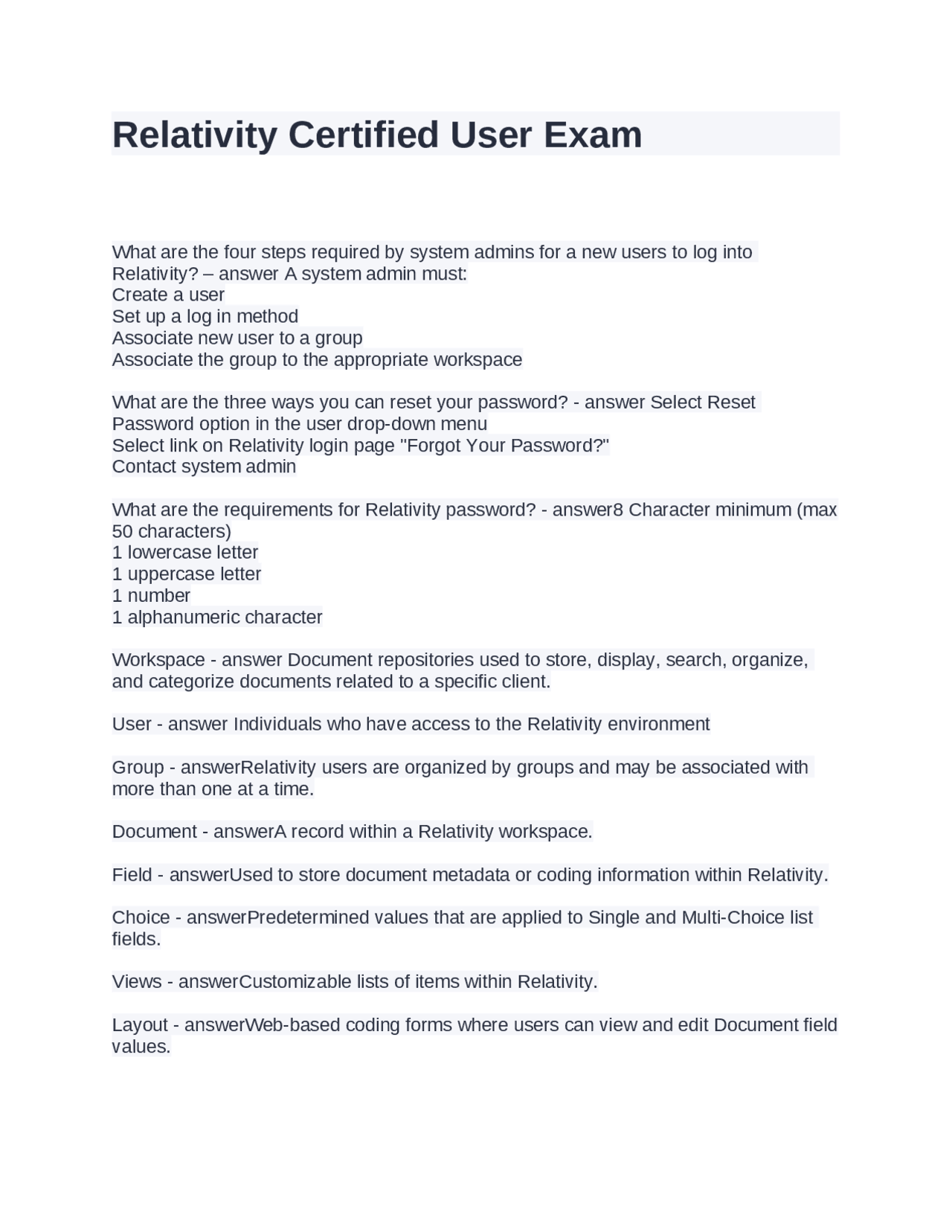 Relativity Certification Relativity Certified User Exam: A Comprehensive Guide to Key Features ...