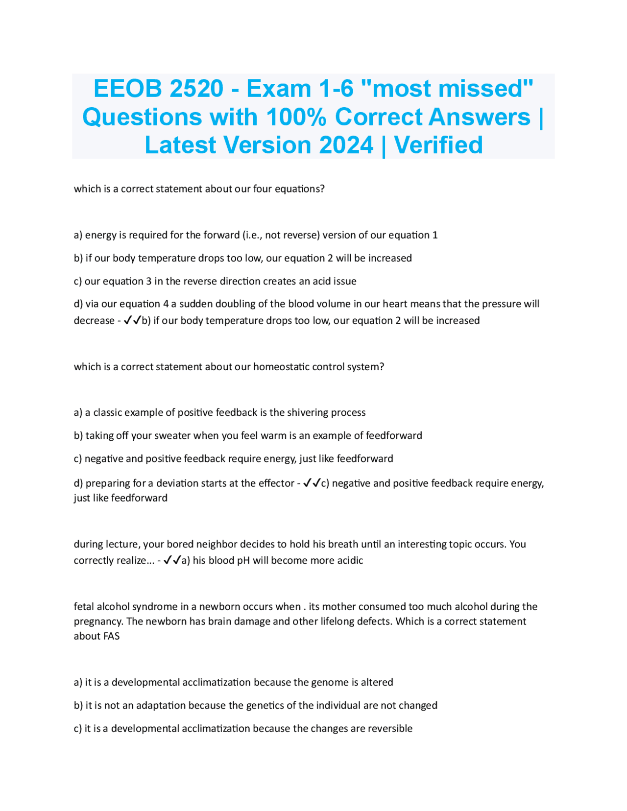 Eeob Database EEOB 2520 - Exam 1-6