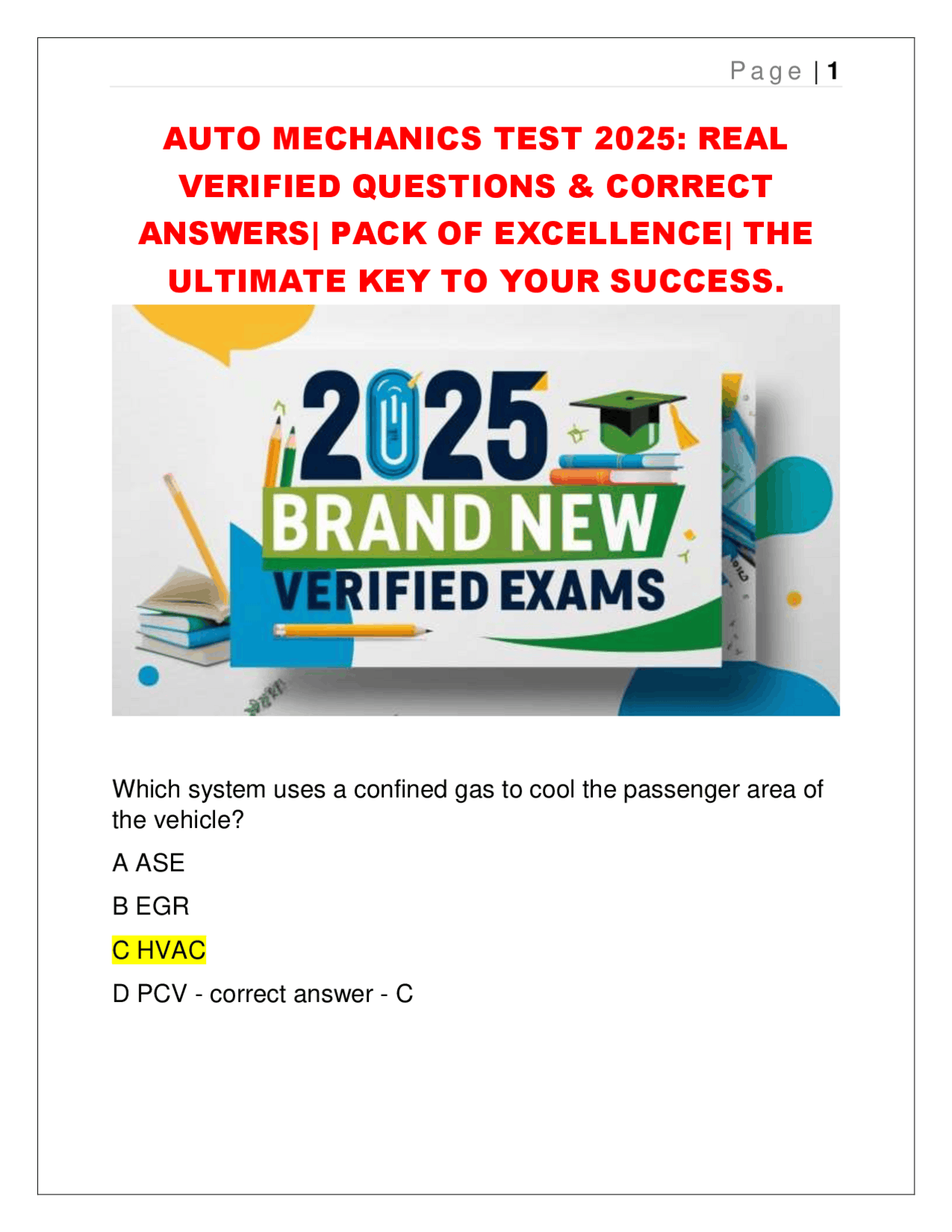 Auto Mechanics Test 2025: Real Verified Questions & Correct Answers ...