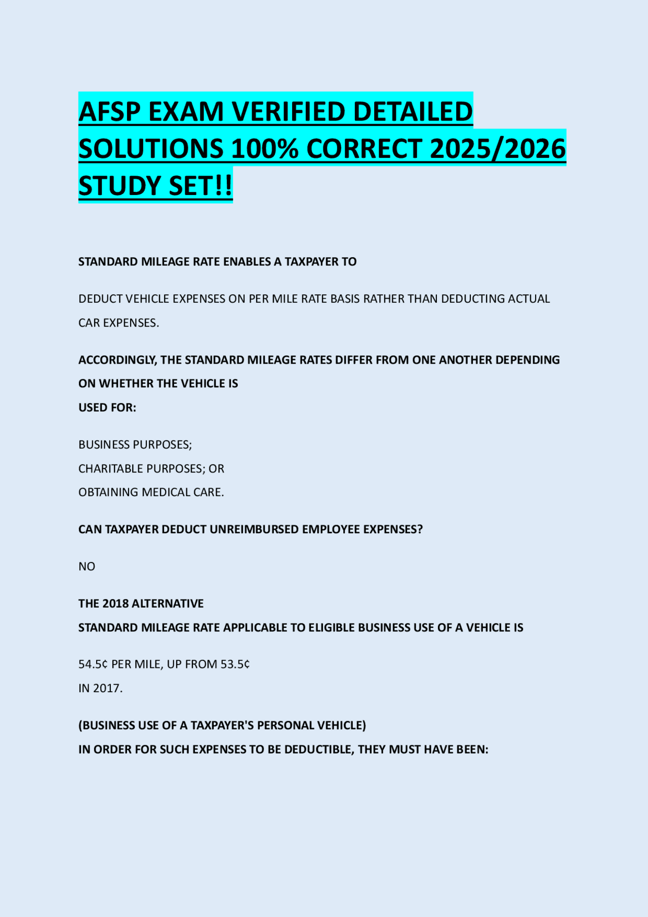 AFSP EXAM VERIFIED DETAILED SOLUTIONS 100% CORRECT 2025/2026 STUDY SET ...