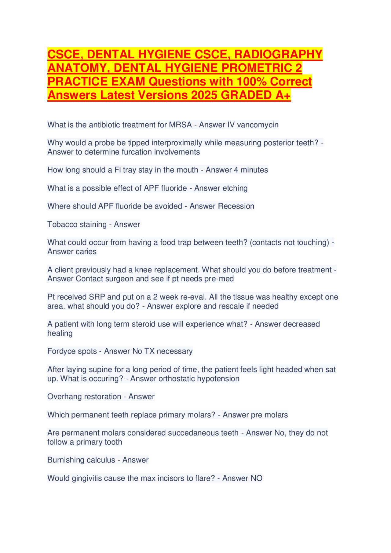 CSCE, DENTAL HYGIENE CSCE, RADIOGRAPHY ANATOMY, DENTAL HYGIENE ...