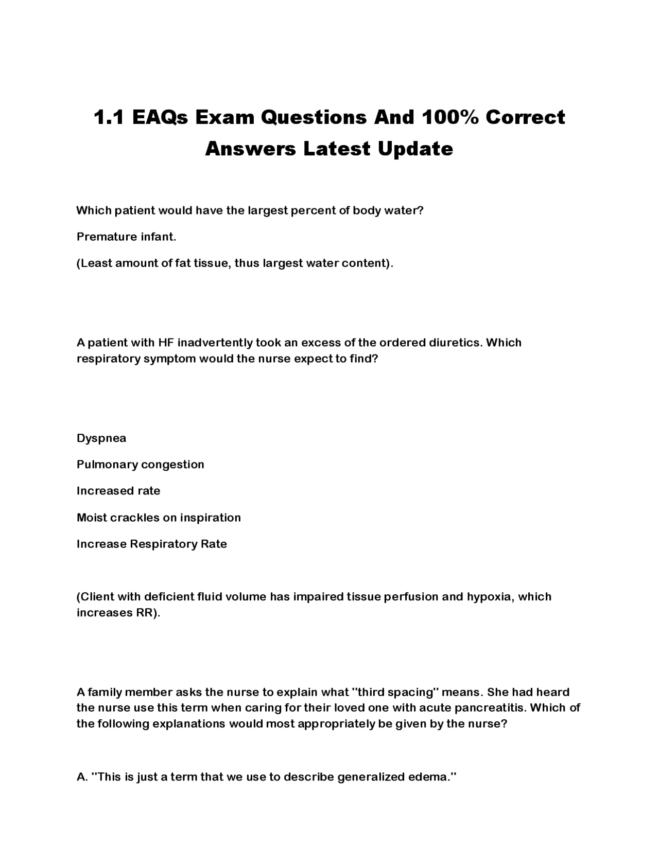 1.1 EAQs Exam Questions And 100% Correct Answers Latest Update | Exams ...