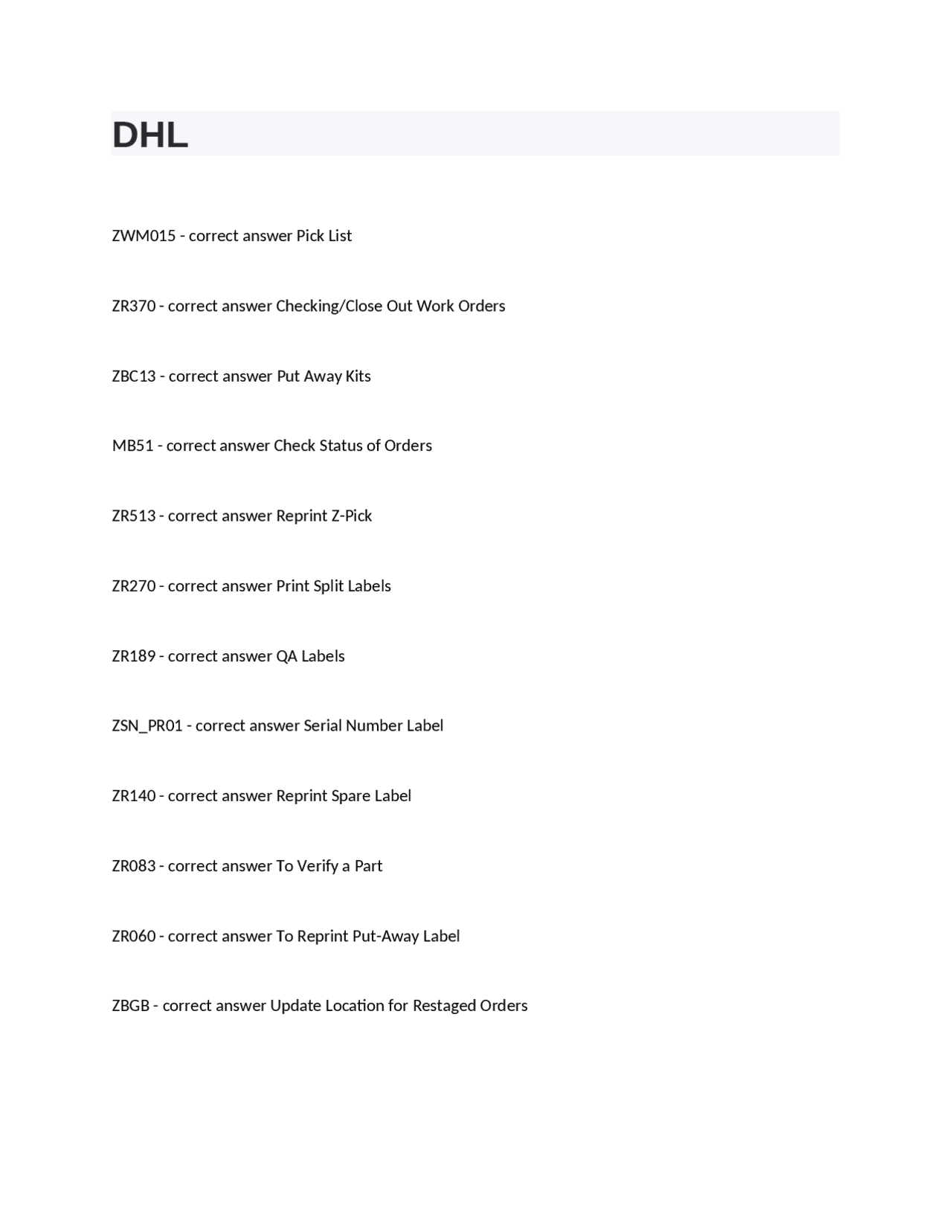 Adhl Decoder DHL System Codes and Functions: A Guide to Common Operations | Exams ...