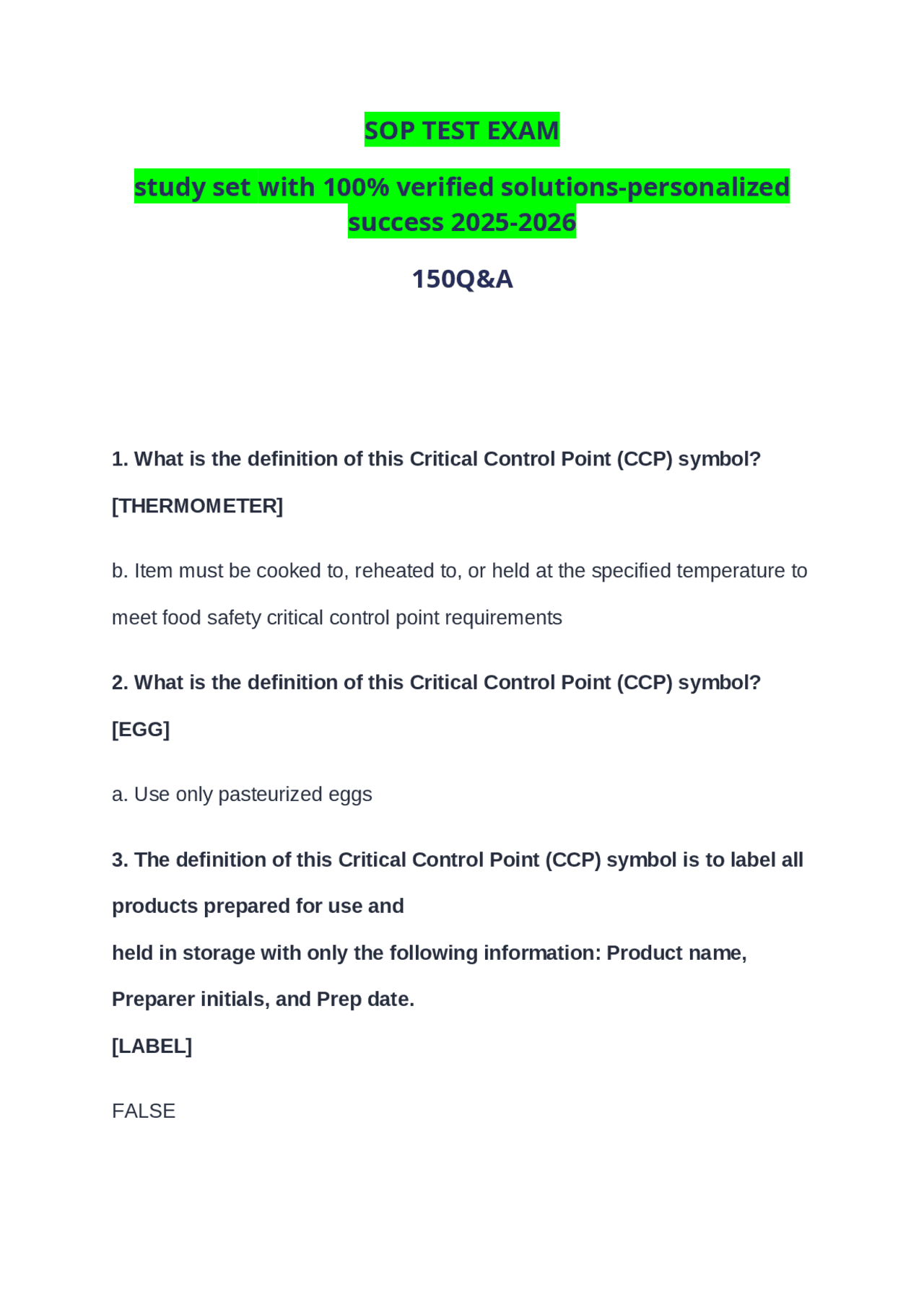 Sopd Test Math Questions SOP TEST EXAM study set with 100% verified solutions-personalized ...