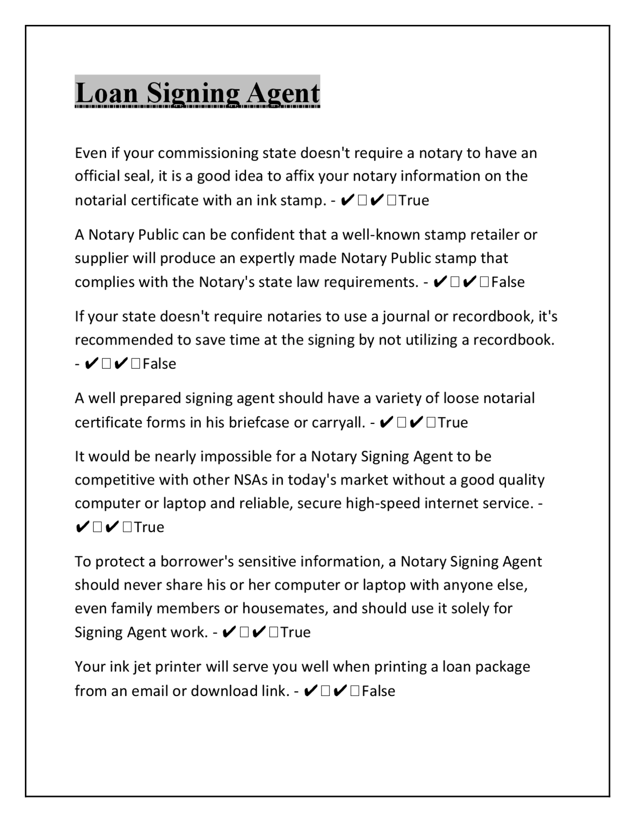 Loan Signing Agent: Essential Guide for Notaries | Exams Law | Docsity