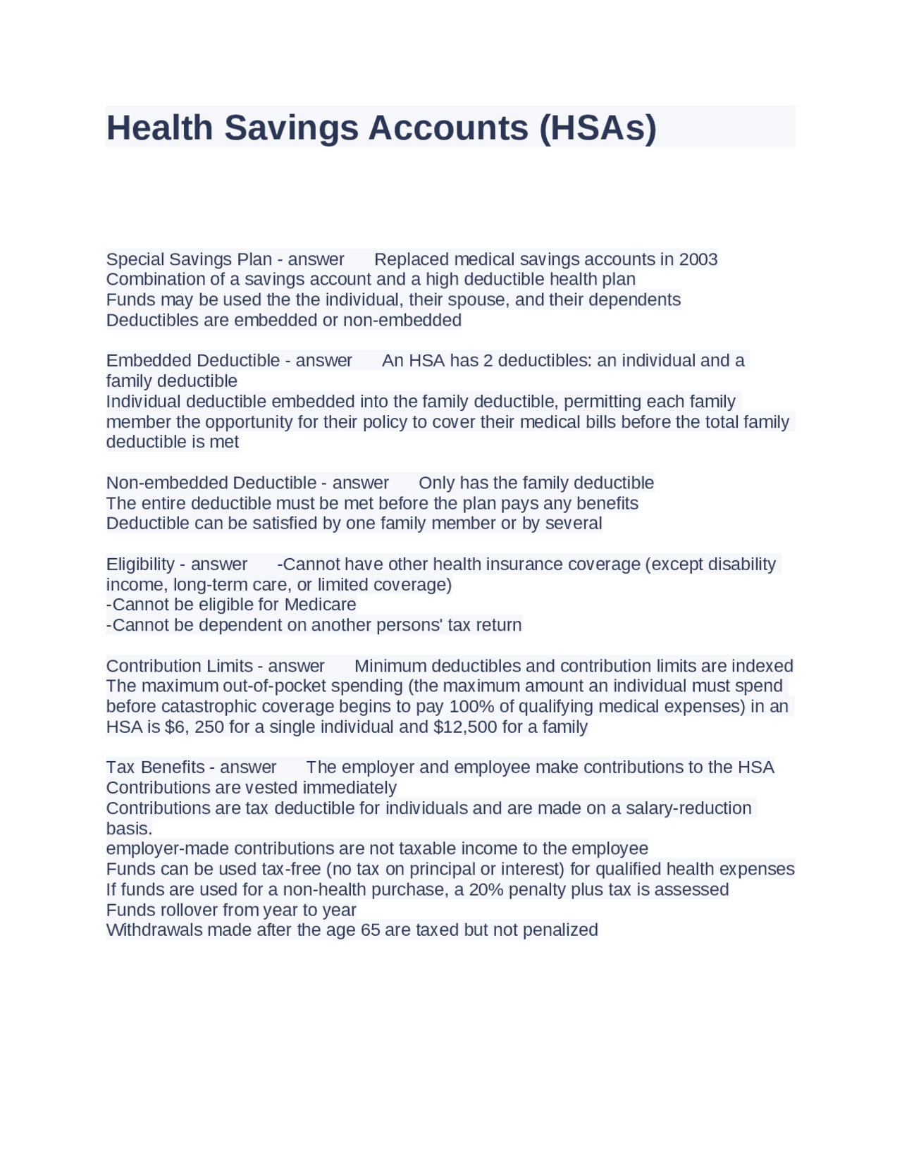 Health Savings Accounts (HSAs): A Comprehensive Guide | Exams Advanced ...