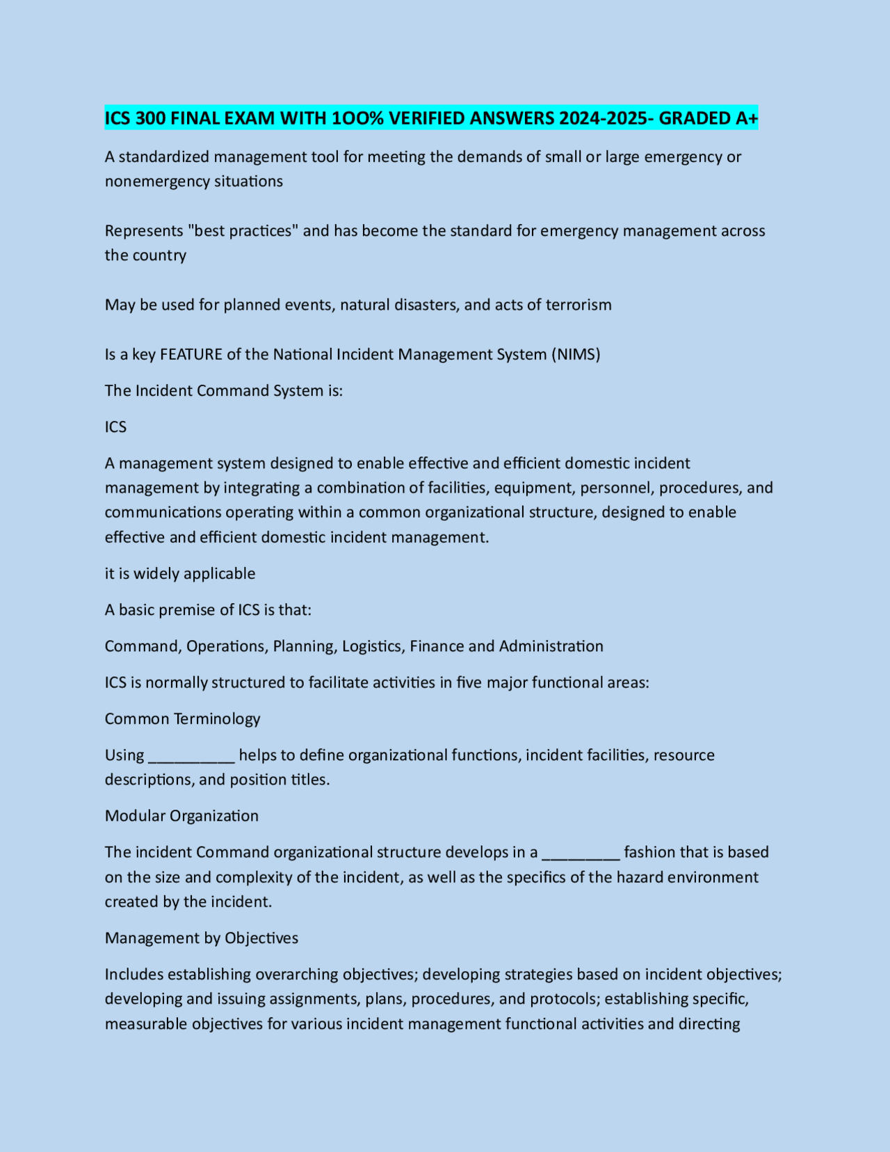 Incident Command System (ICS) & NIMS: A Comprehensive Guide | Exams ...