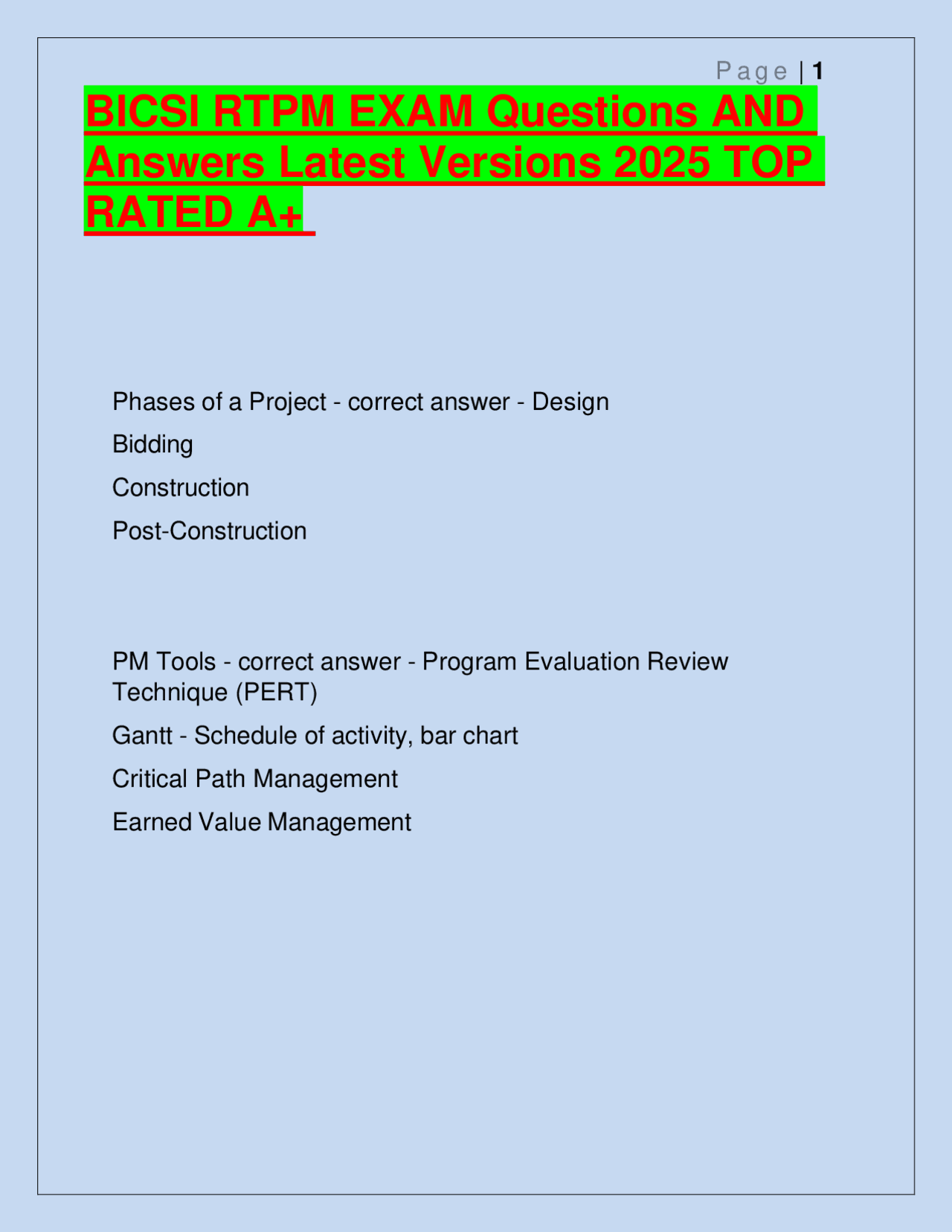 BICSI RTPM Exam: Project Management in Telecommunications | Exams ...