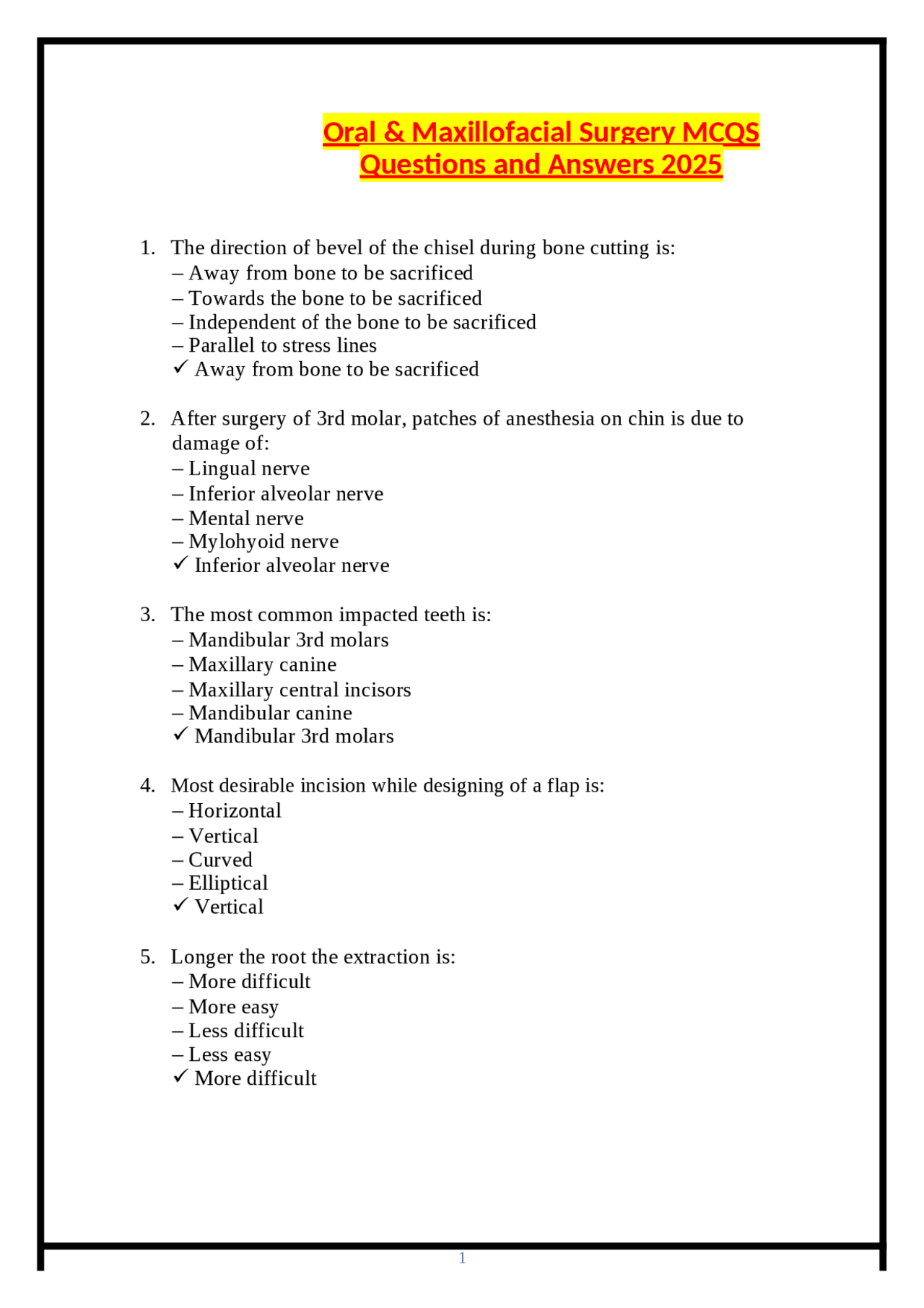 Oral Maxillofacial Surgery MCQS Questions And Answers 2025 Exams oral-maxillofacial-surgery-mcqs-questions-and-answers-2025-exams