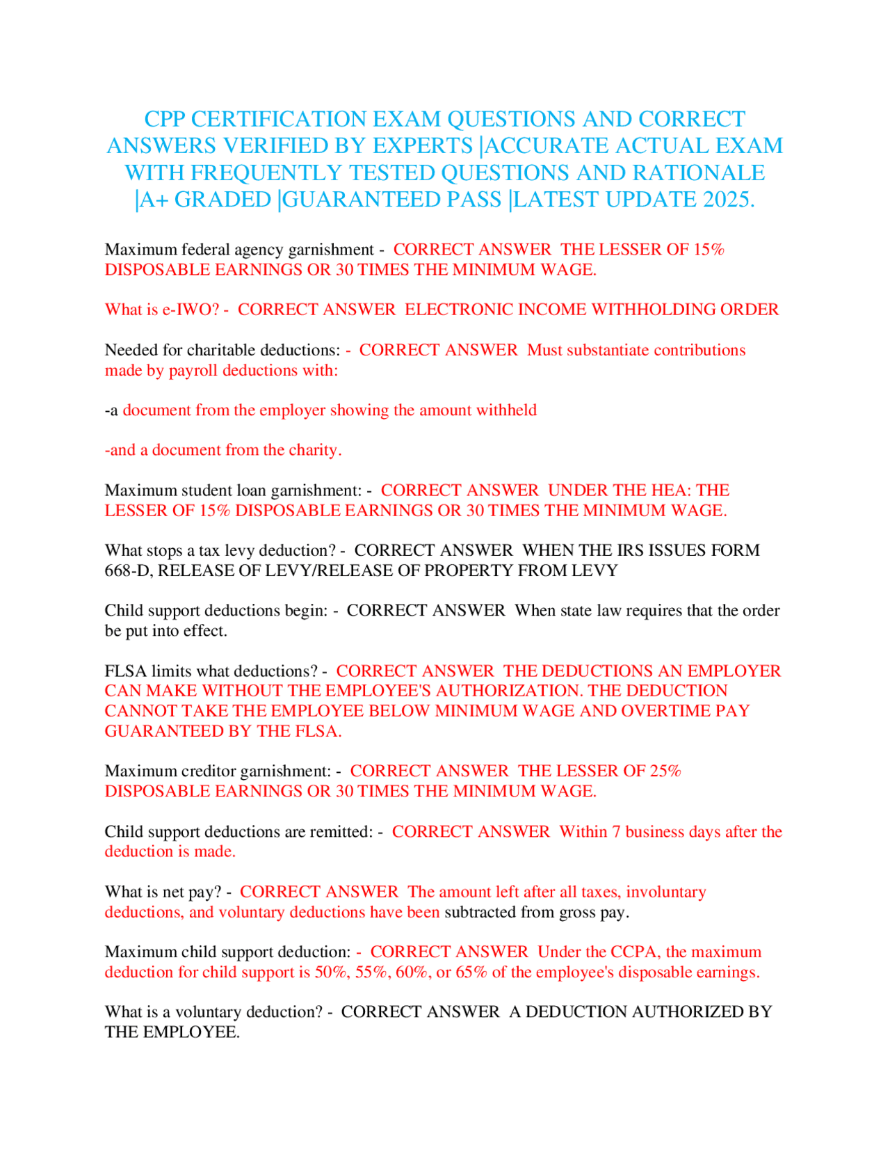 a question about cpp coverage · issue #152 ·... CPP CERTIFICATION EXAM QUESTIONS AND CORRECT ANSWERS VERIFIED BY ...
