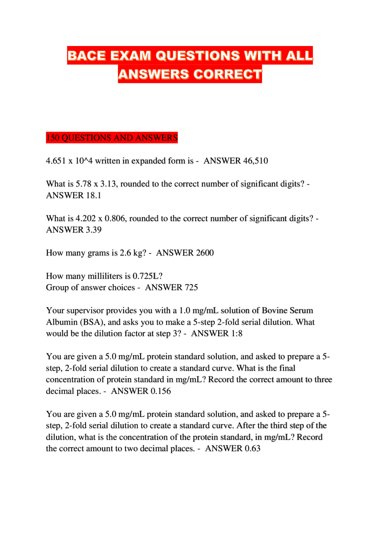 150 Questions and Answers: Biology, Chemistry, and Biotechnology ...