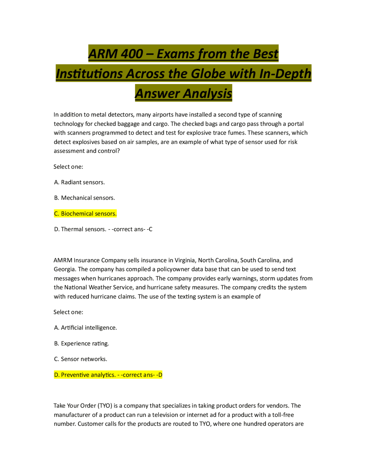Risk Management and Emerging Technologies: Multiple Choice Questions ...