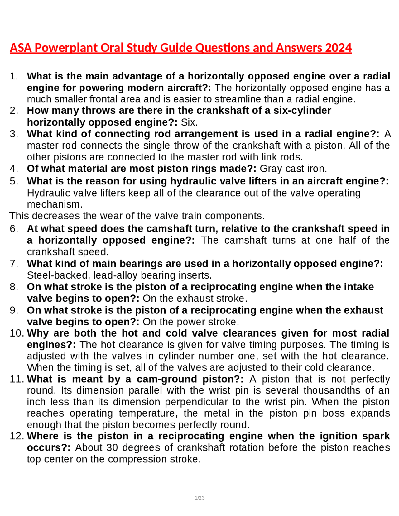 ASA Powerplant Oral Study Guide: Aircraft Engine Systems 2024 | Exams ...